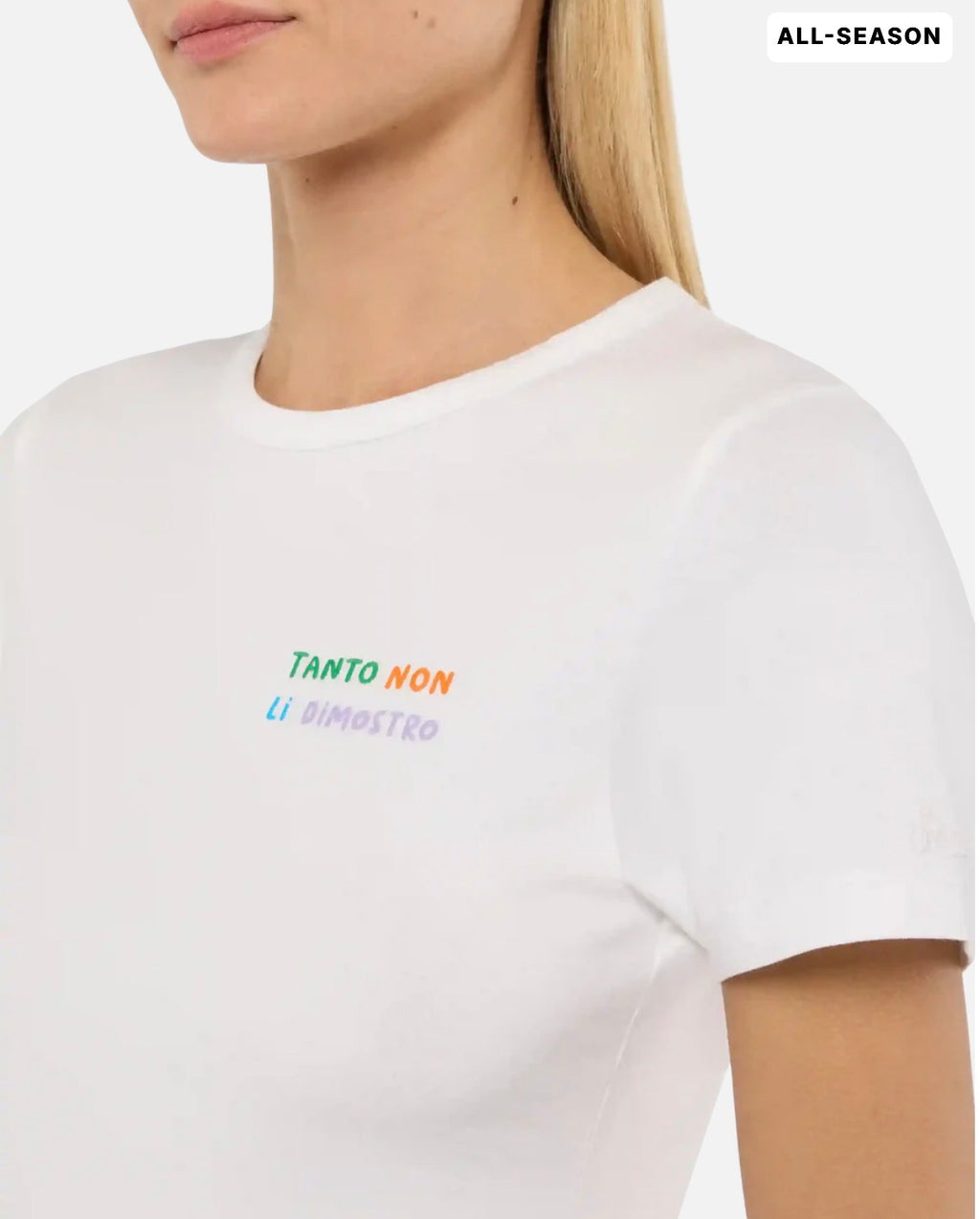 SAINT BARTH T-shirt in cotone con ricamo tanto non li dimostro cod 1163