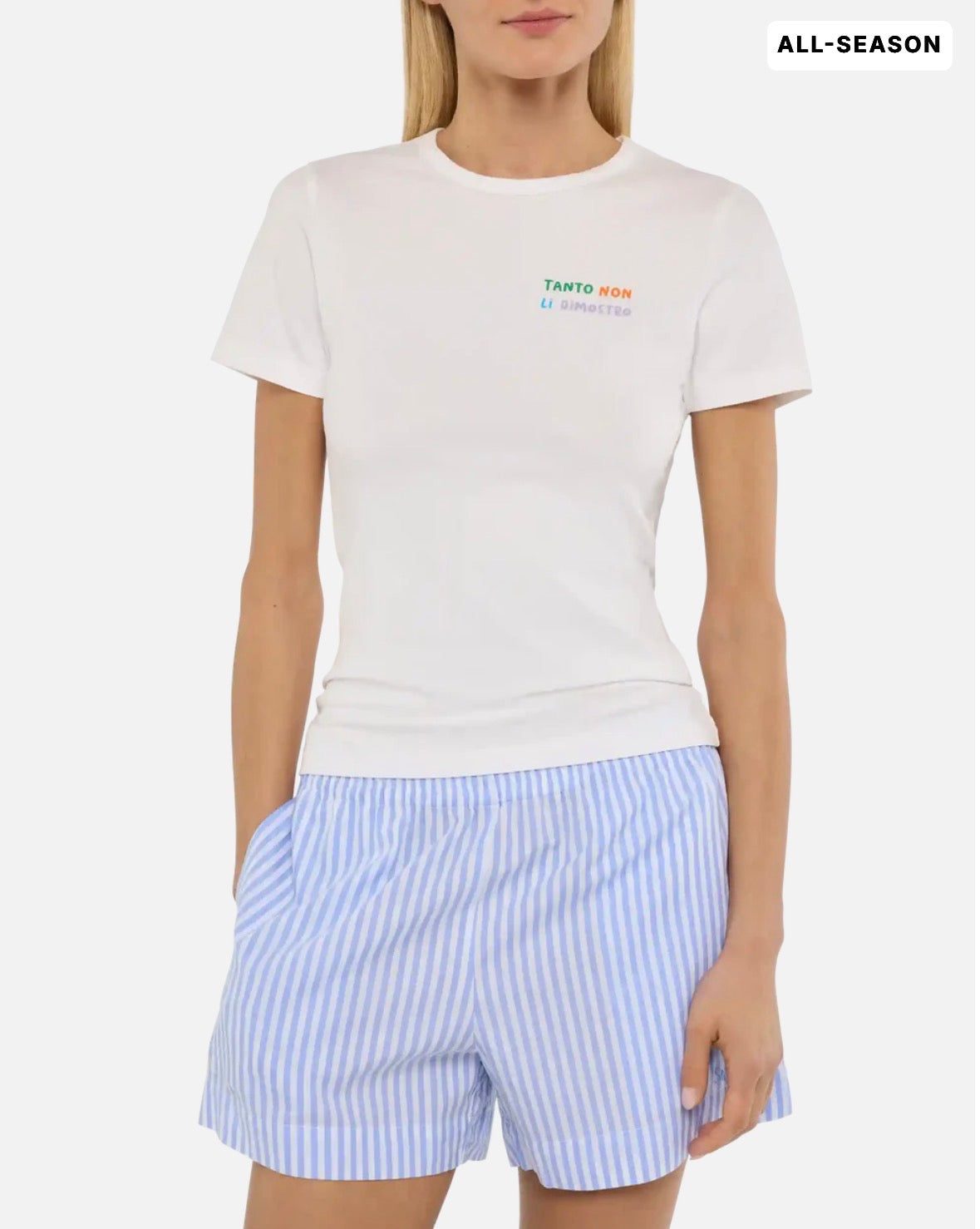 SAINT BARTH T-shirt in cotone con ricamo tanto non li dimostro cod 1163