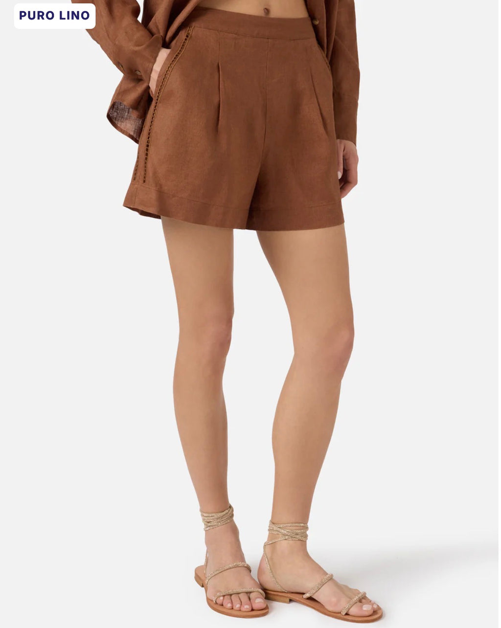SAINT BARTH Shorts Amani in lino cod 1186