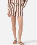 SAINT BARTH Shorts Meave in cotone a righe marroni cod 1189