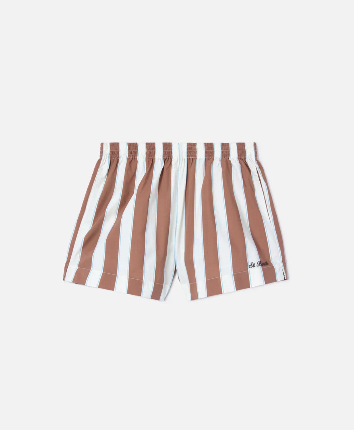 SAINT BARTH Shorts Meave in cotone a righe marroni cod 1189