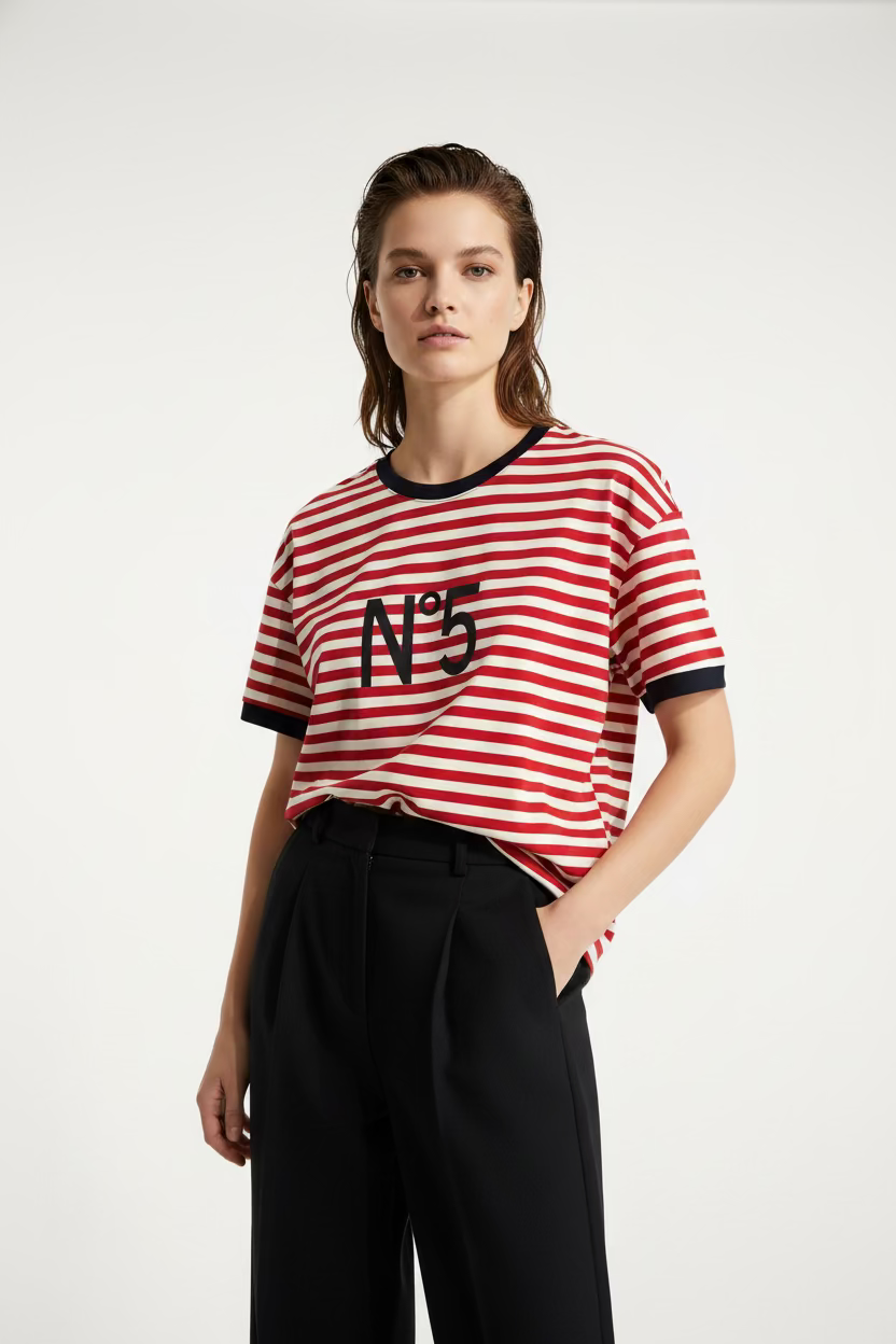 TENSIONE IN T-shirt righe multicolor cod.2025