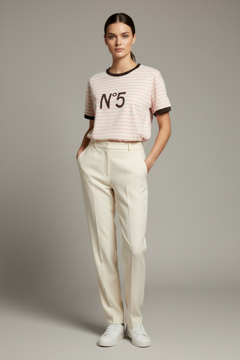 TENSIONE IN T-shirt righe multicolor cod.2025