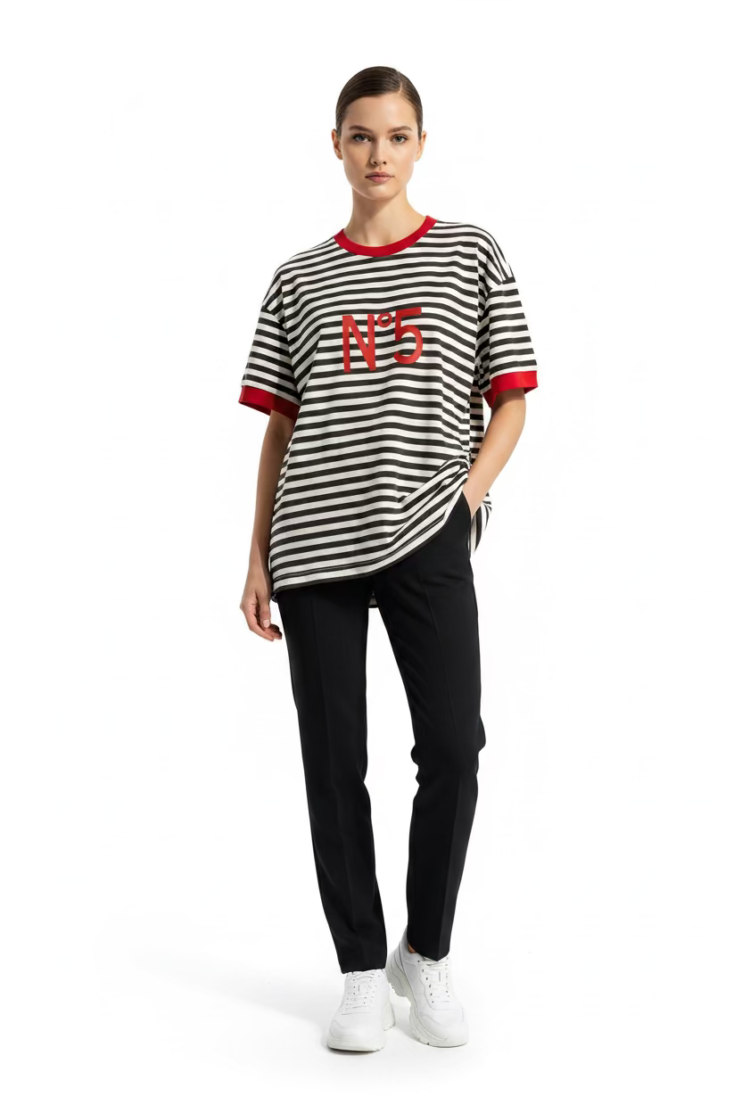 TENSIONE IN T-shirt righe multicolor cod.2025