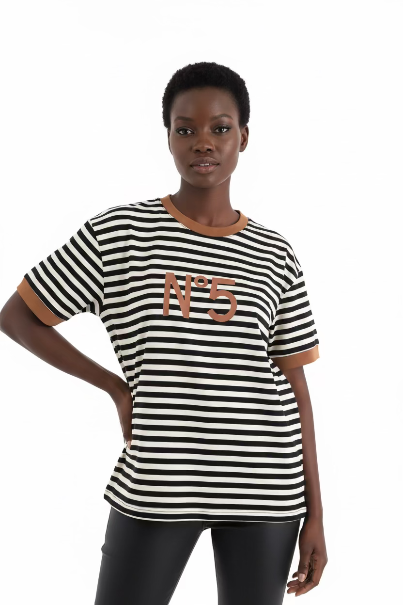 TENSIONE IN T-shirt righe multicolor cod.2025