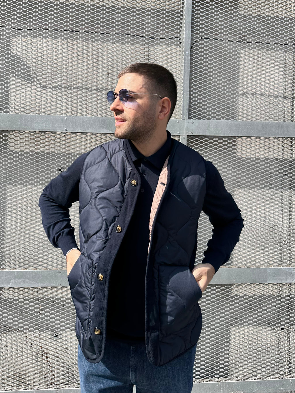 INTHEBOX. GILET NYLON BLU. COD. 273