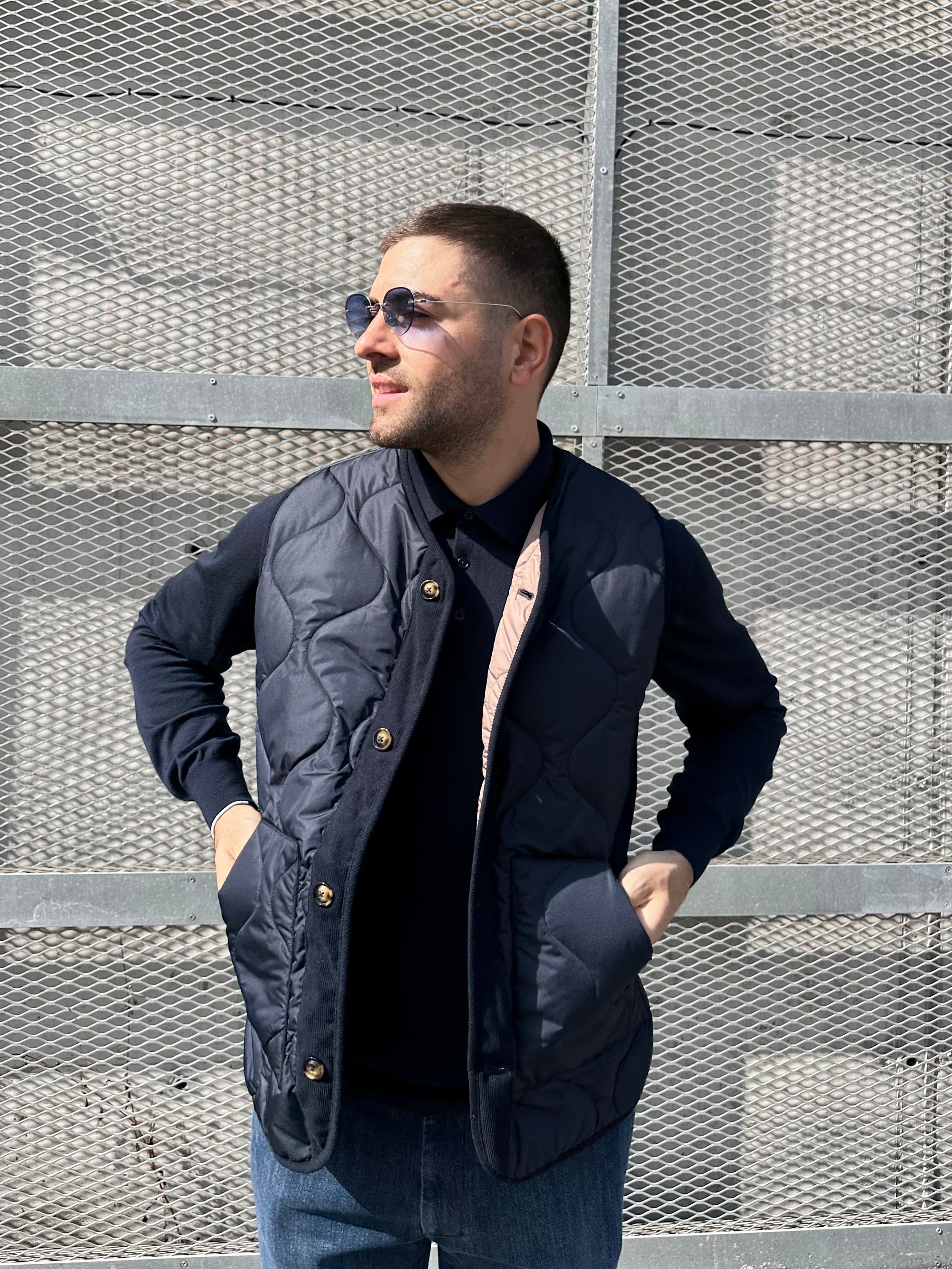 INTHEBOX. GILET NYLON BLU. COD. 273