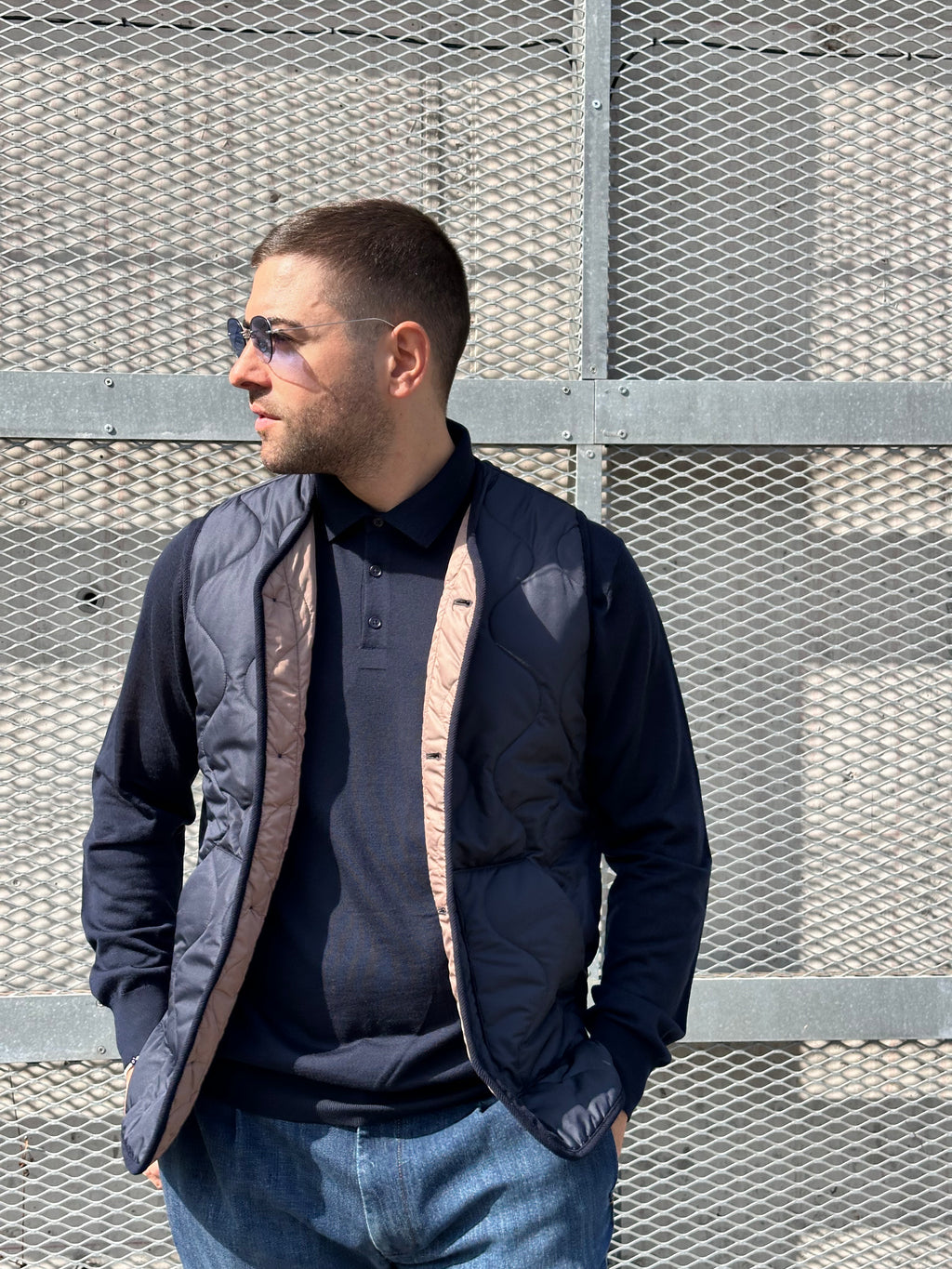 INTHEBOX. GILET NYLON BLU. COD. 273