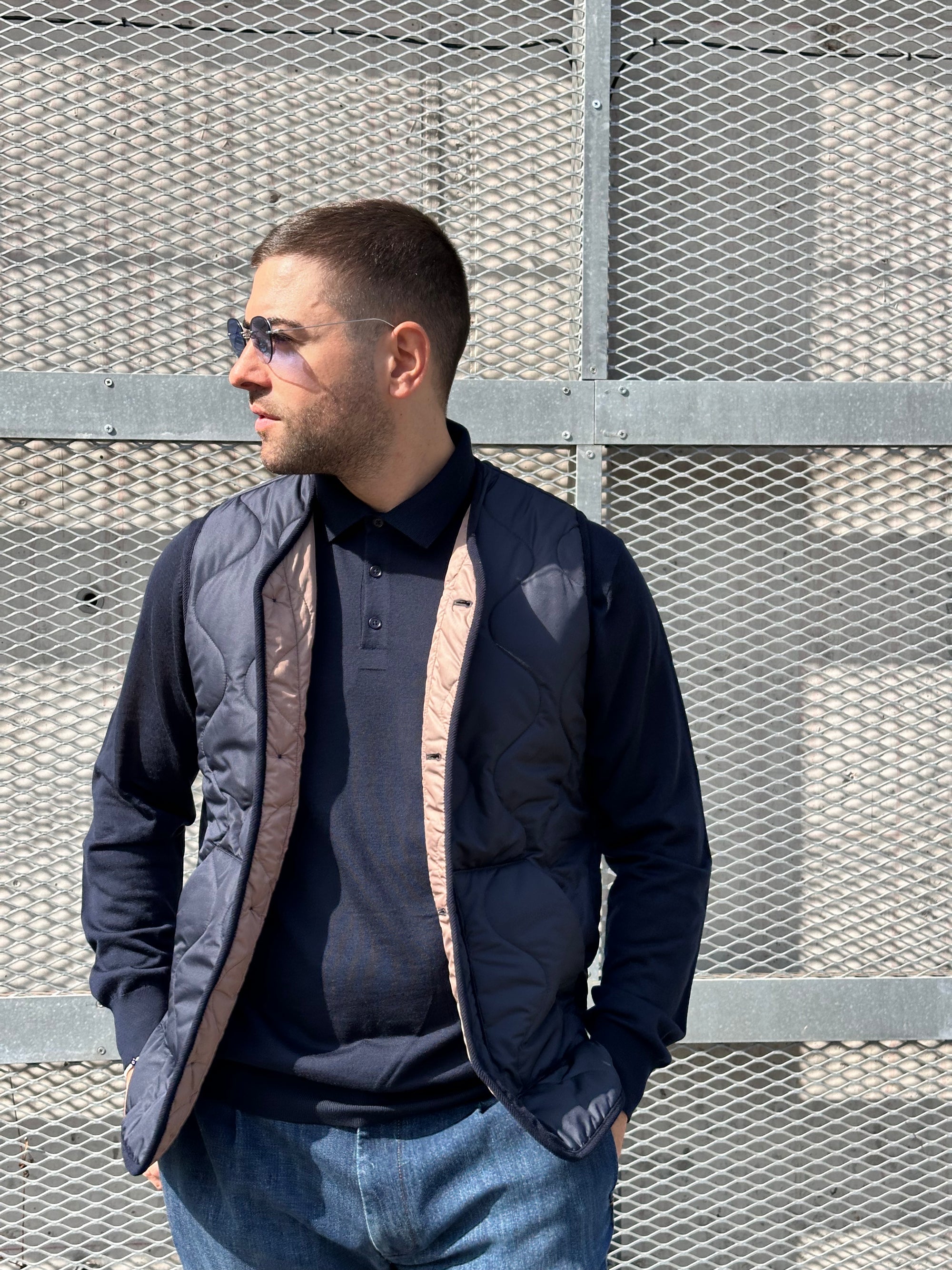 INTHEBOX. GILET NYLON BLU. COD. 273