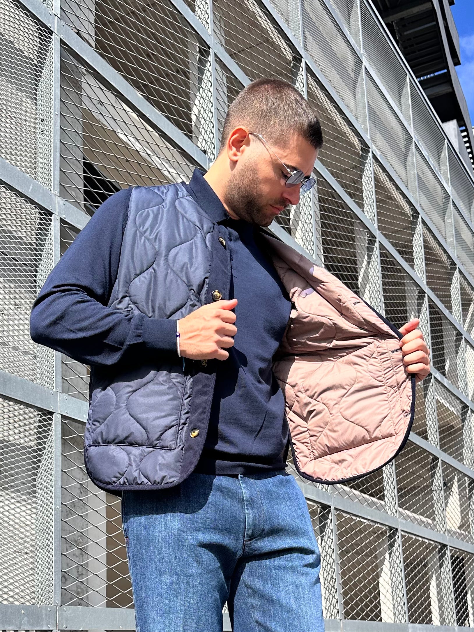 INTHEBOX. GILET NYLON BLU. COD. 273