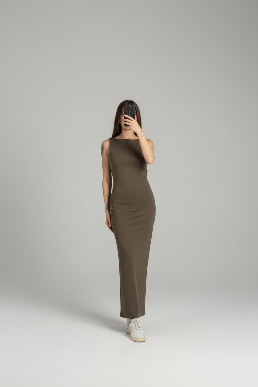 Glamorous Abito midi cioccolato cod.1196