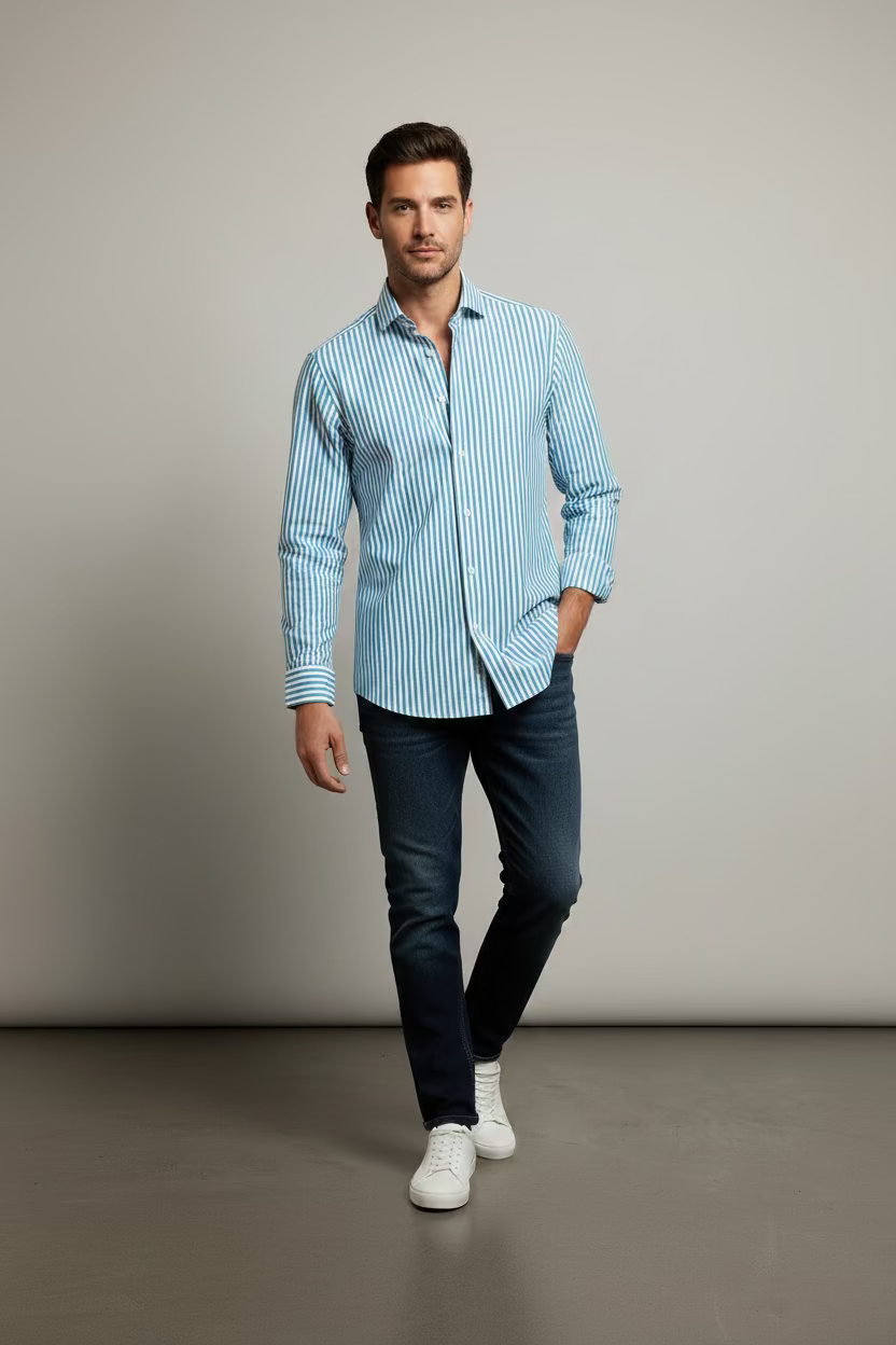 GHIRARDELLI Camicia azzurra cod 6088