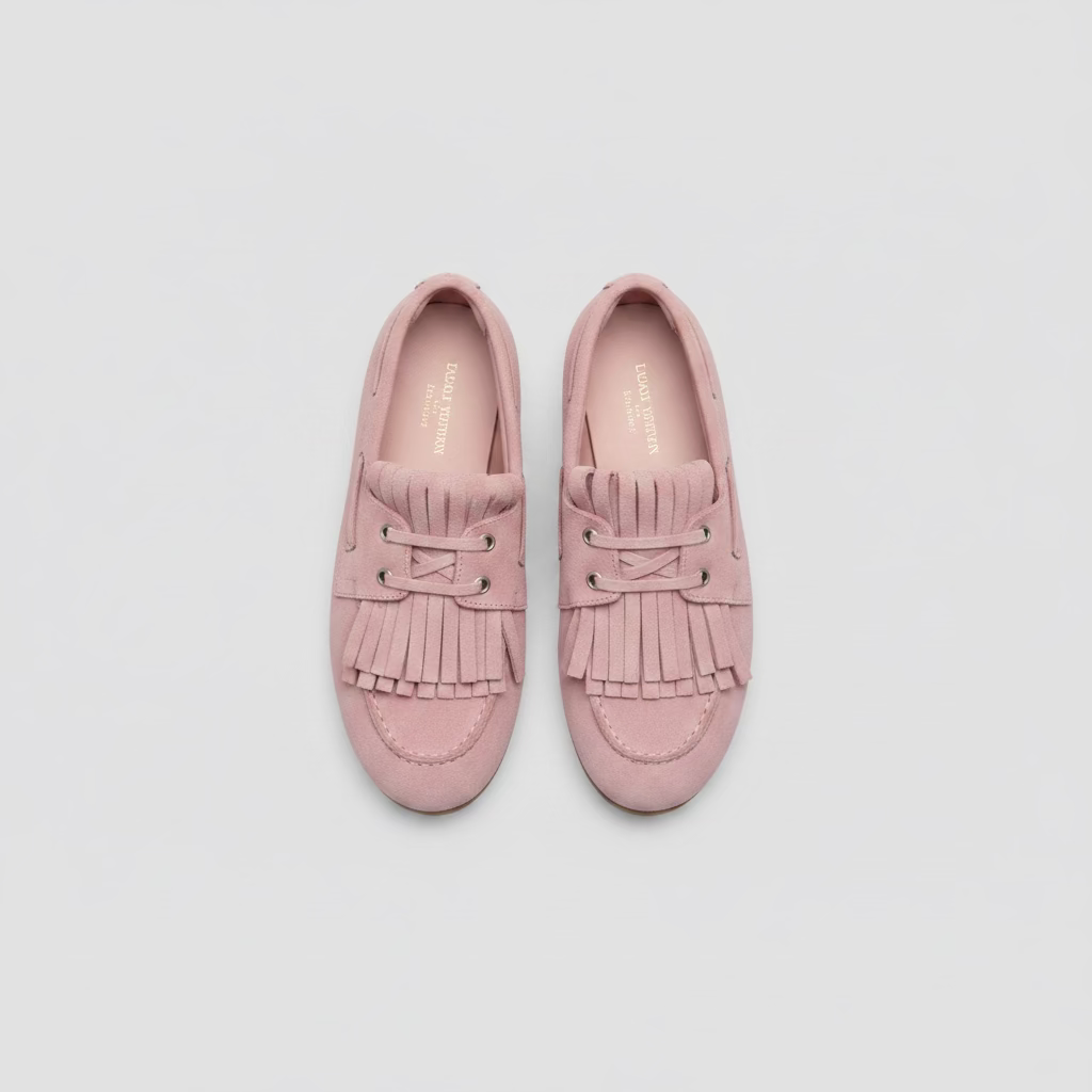 R23 Mocassino rosa con frange cod 3062