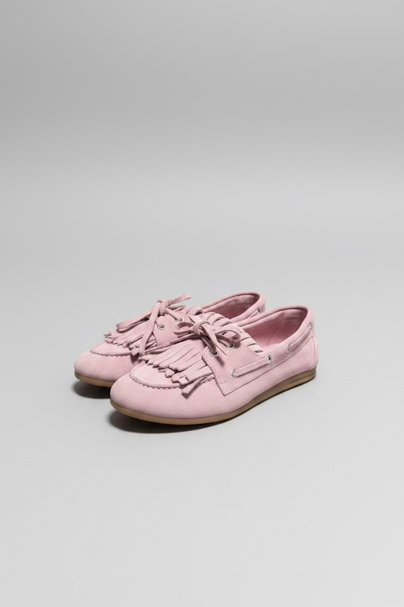 R23 Mocassino rosa con frange cod 3062