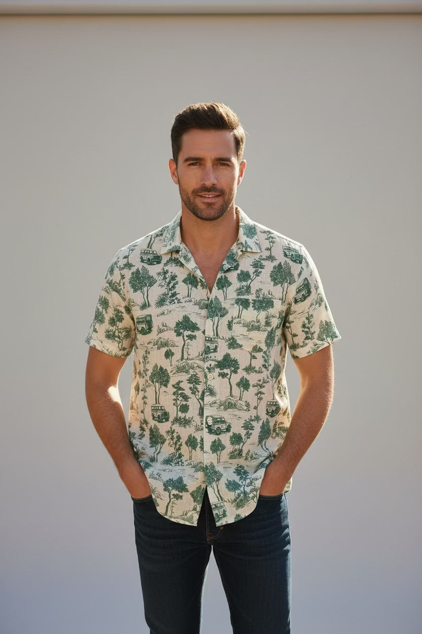 SAINT BARTH Camicia linen country car toile cod 6102
