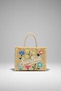 SAINT BARTH Borsa effetto paglia con logo  cod 3064