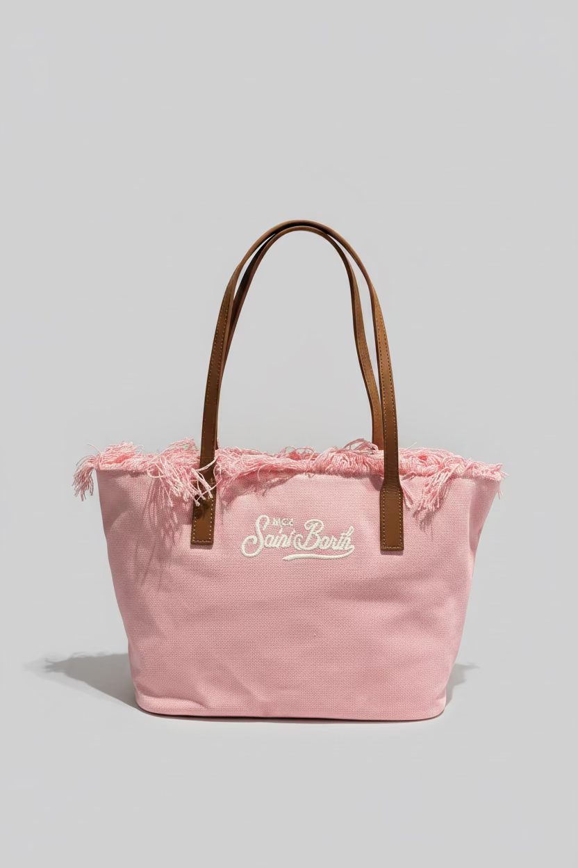 SAINT BARTH Borsa in canvas rosa cod 3065