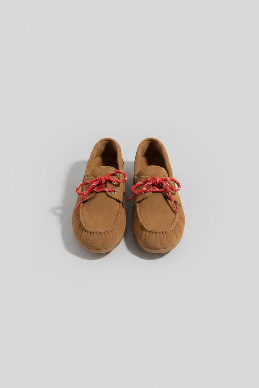 R23 Mocassino camoscio con laccetti cod 3067