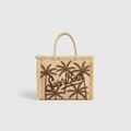 SAINT BARTH Borsa in rafia stampa palme cod 3071