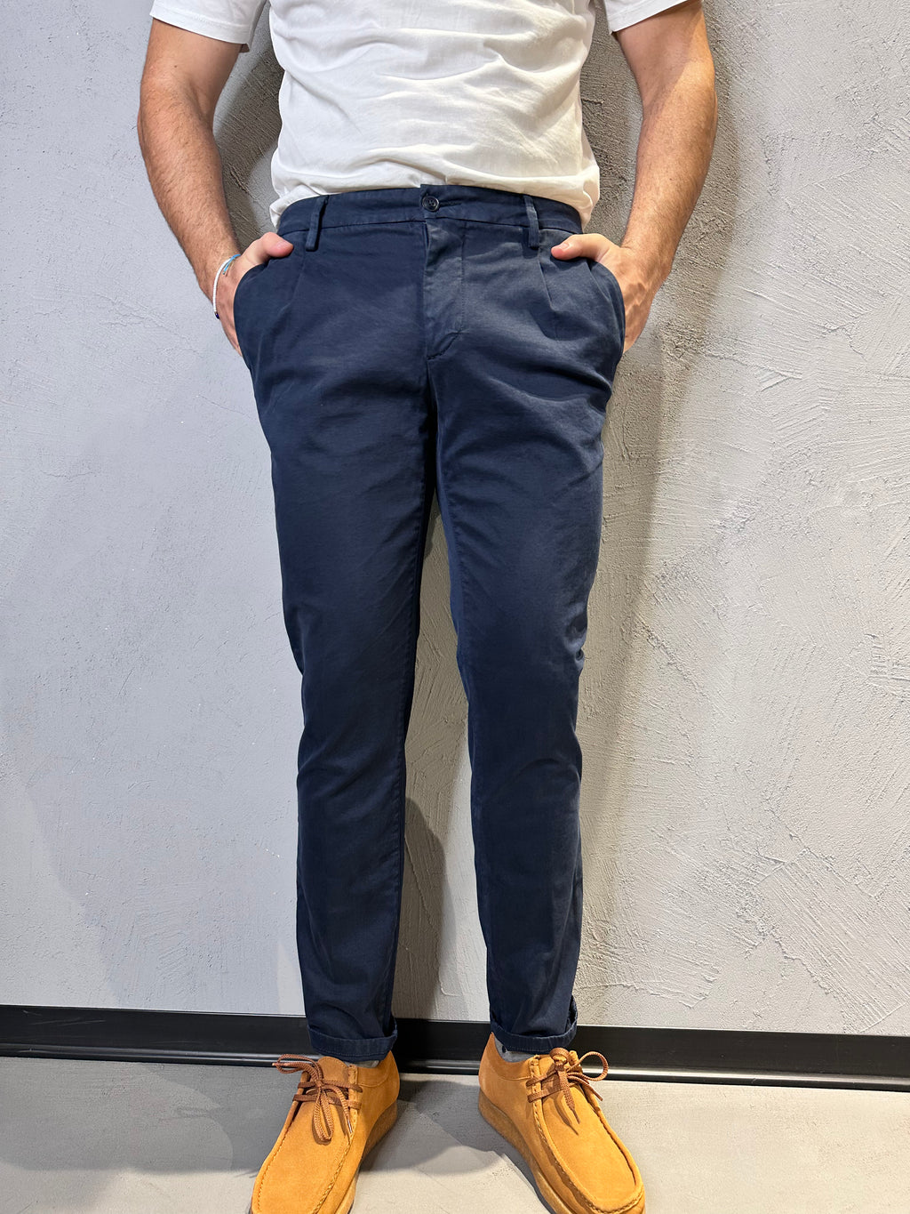 TELERIA ZED. Pantalone Chino Slim Fit Blu. COD. 262
