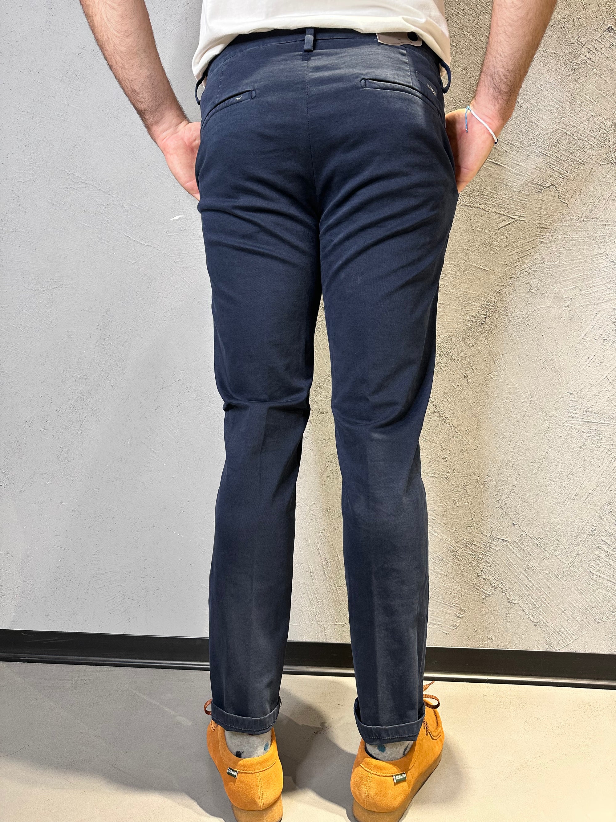 TELERIA ZED. Pantalone Chino Slim Fit Blu. COD. 262