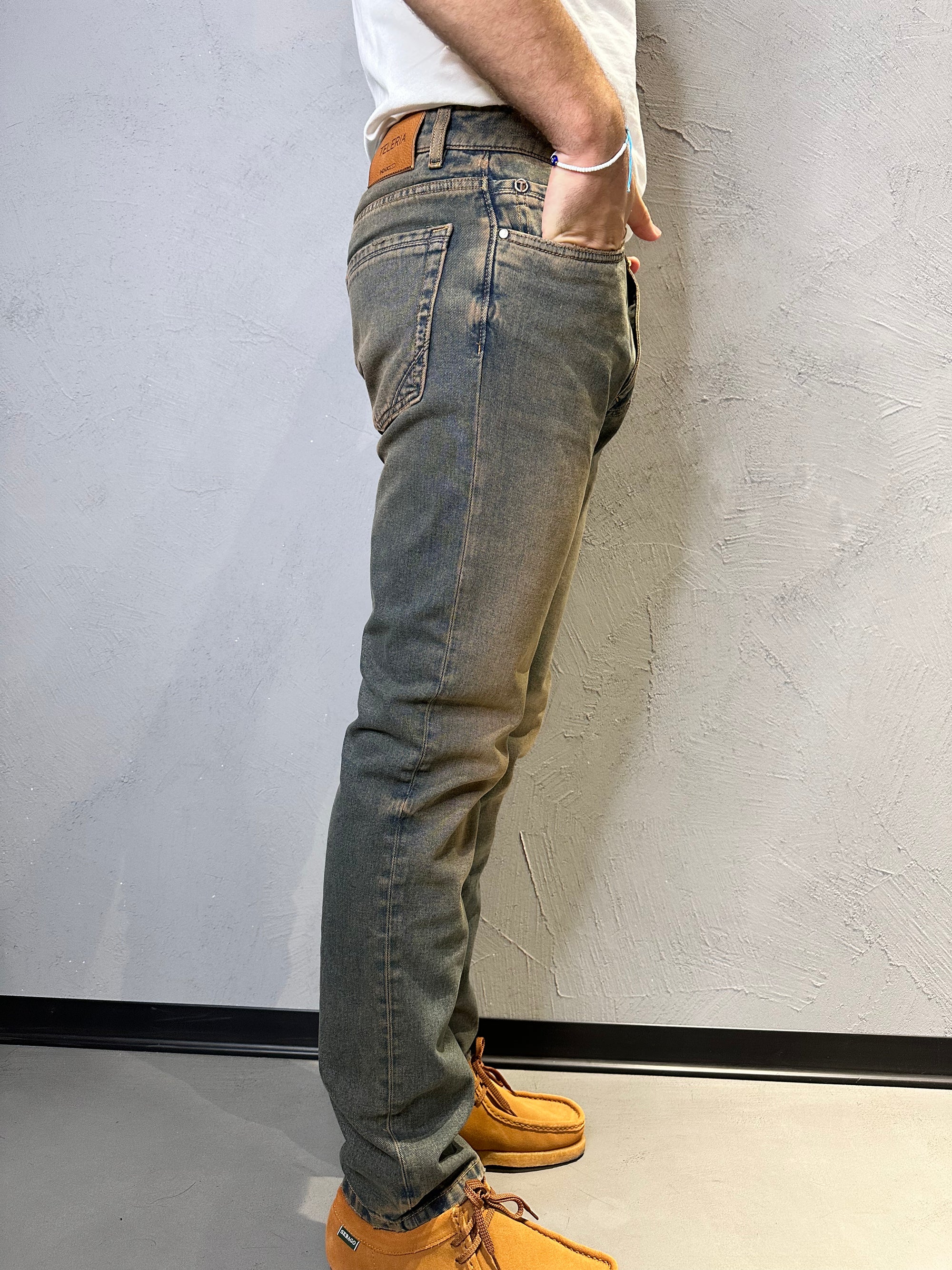 TELERIA INDIGOZED.Jeans da Uomo Slim Fit Effetto Vintage. COD. 258
