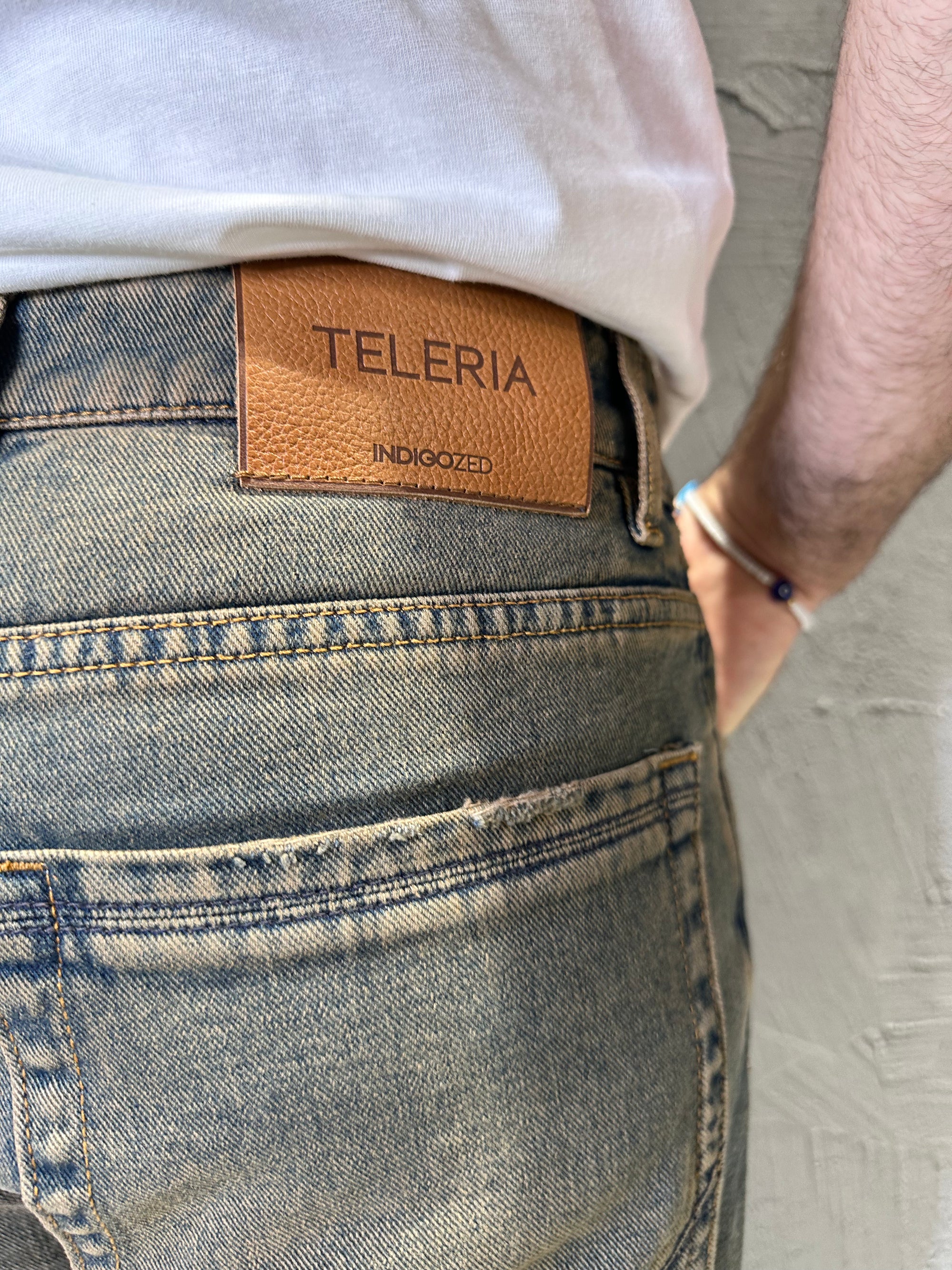 TELERIA INDIGOZED.Jeans da Uomo Slim Fit Effetto Vintage. COD. 258