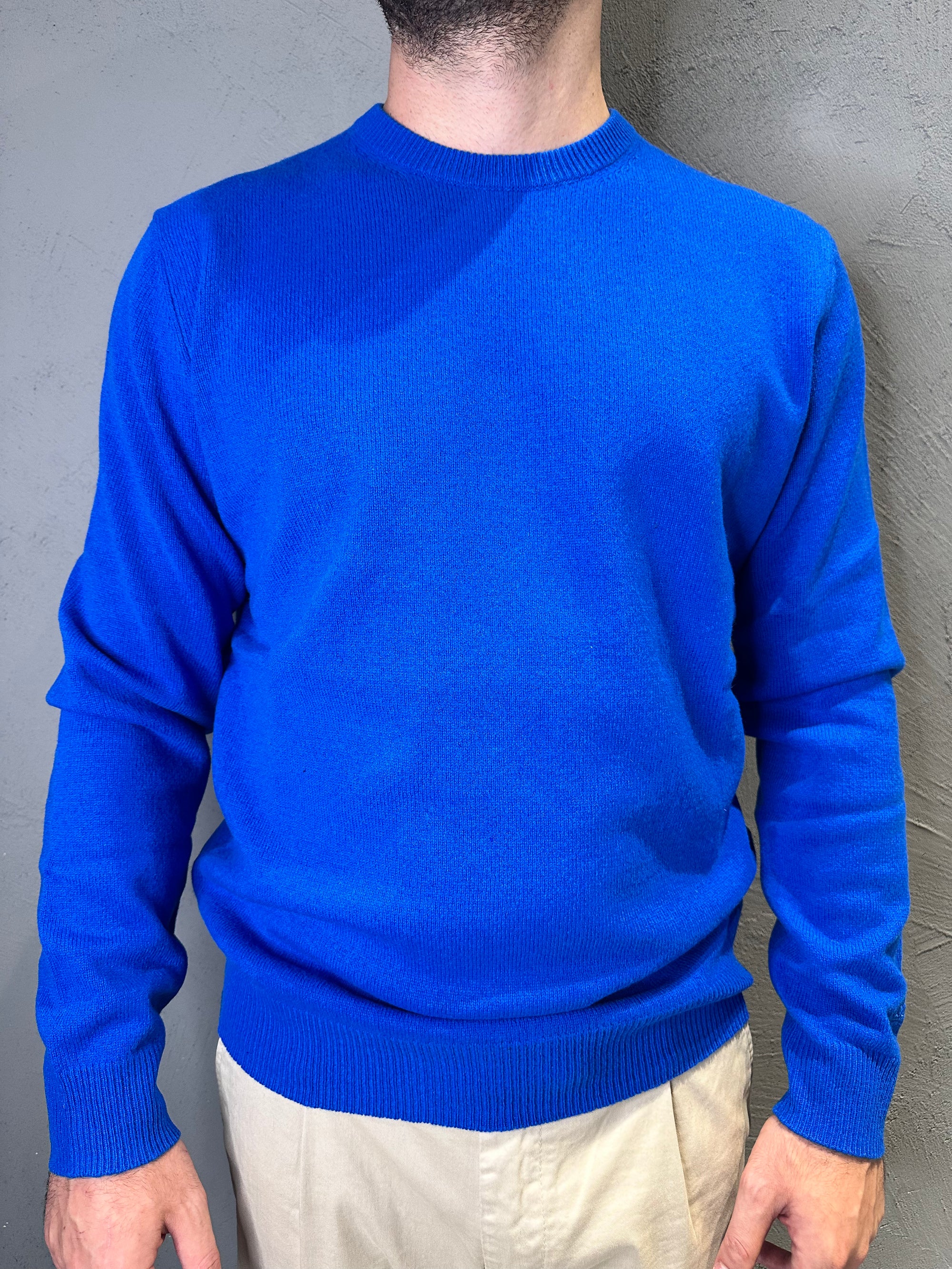 SAINT BARTH. Maglione regent in lambswool bluette. COD. 206