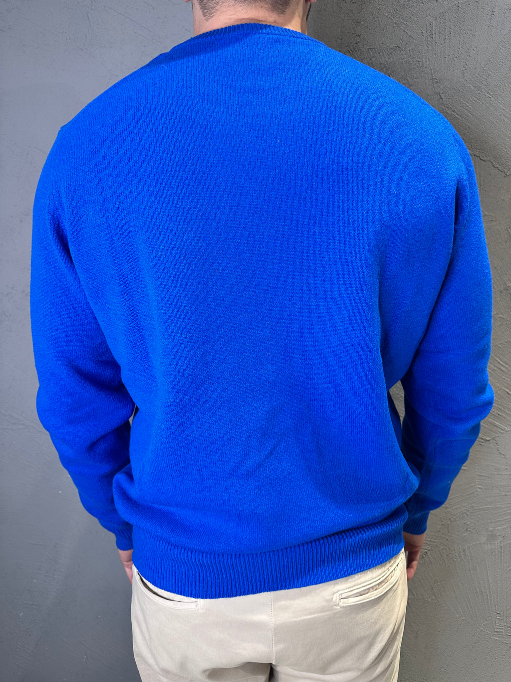 SAINT BARTH. Maglione regent in lambswool bluette. COD. 206