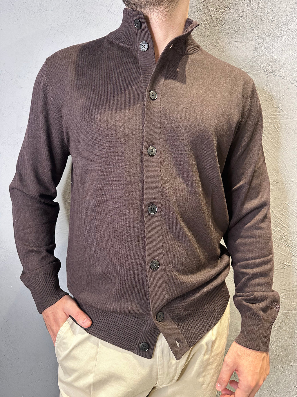 SAINT BARTH cardigan dark brown. COD. 204