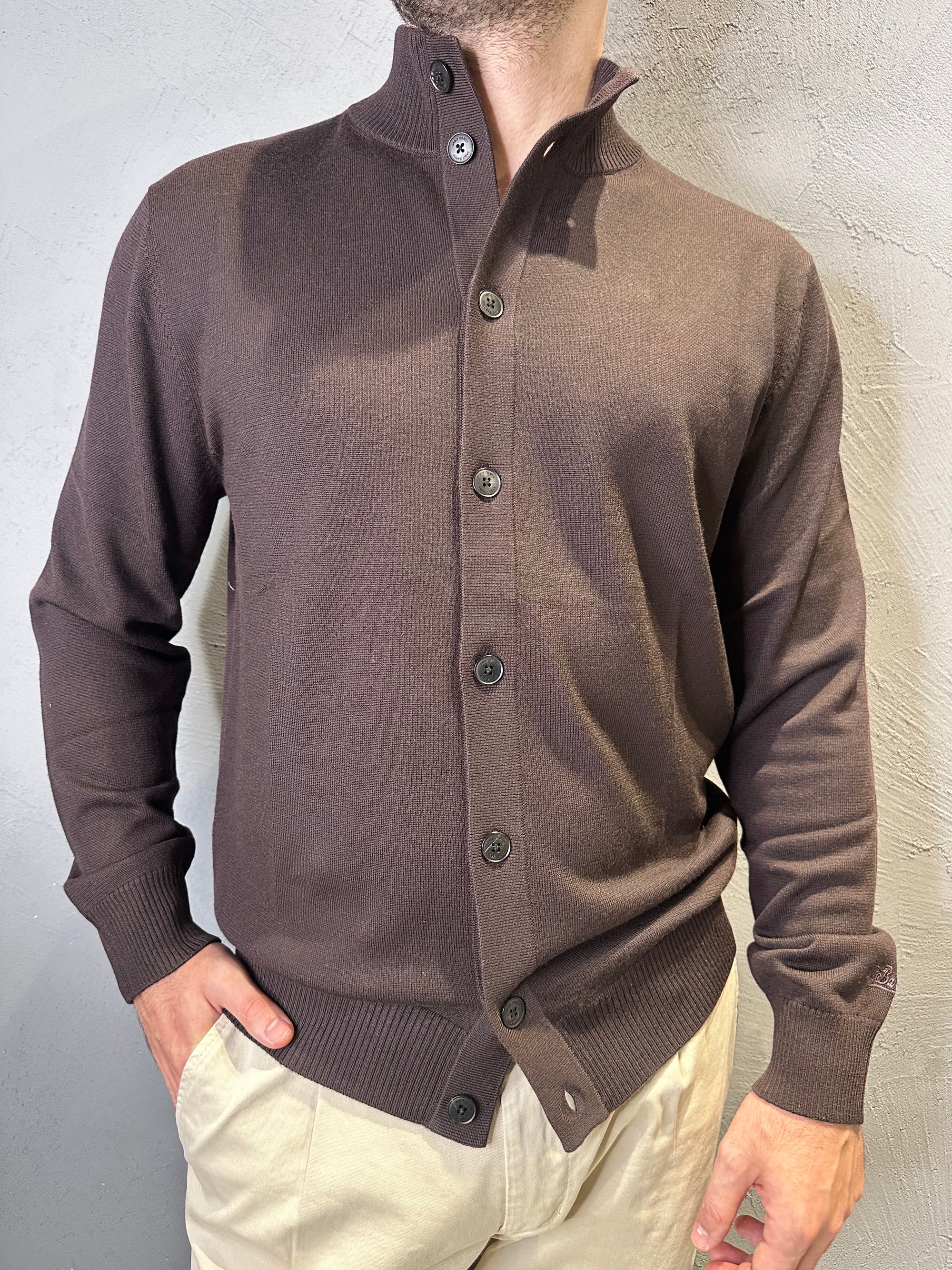 SAINT BARTH cardigan dark brown. COD. 204
