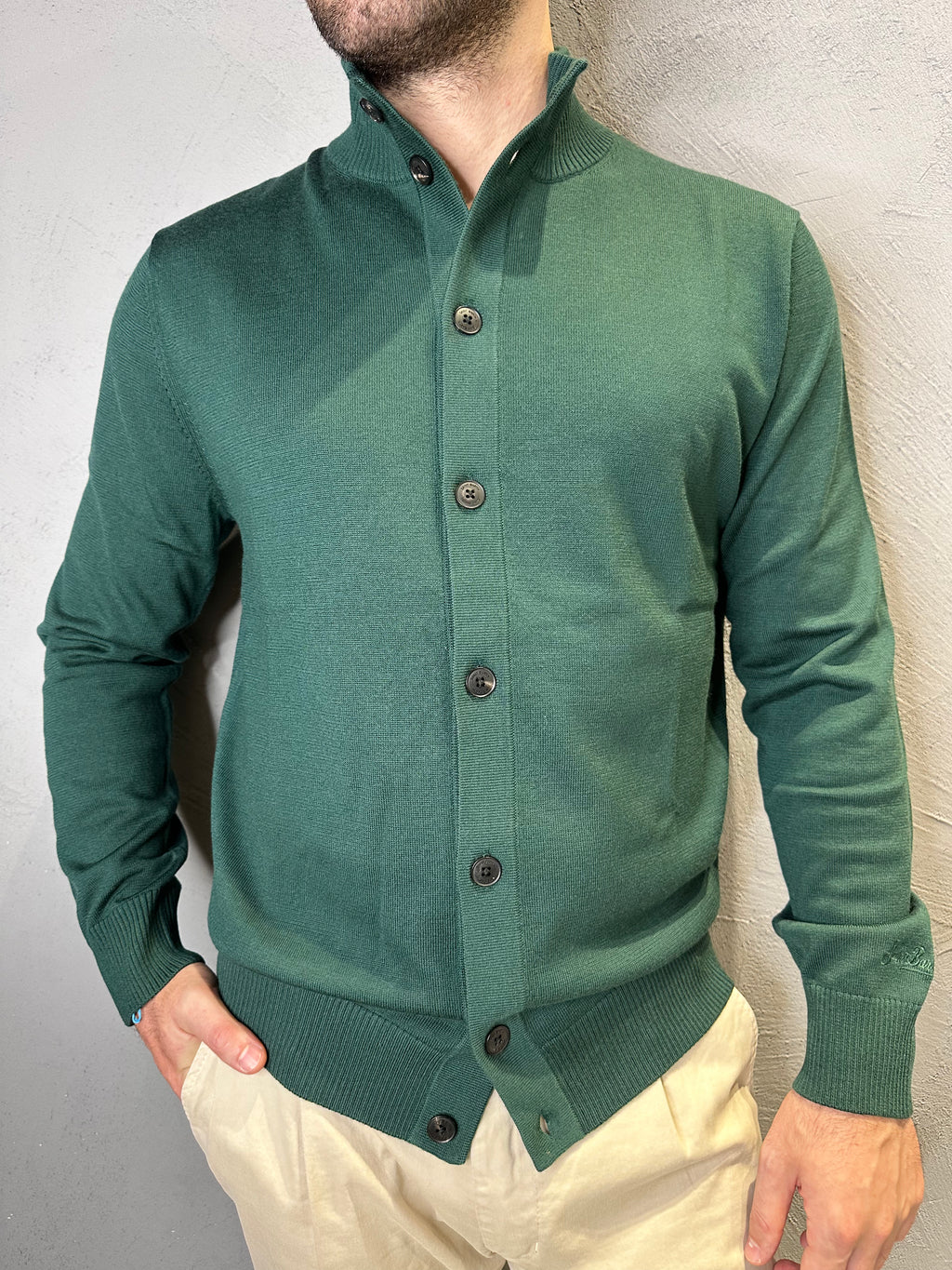SAINT BARTH cardigan british green. COD. 203