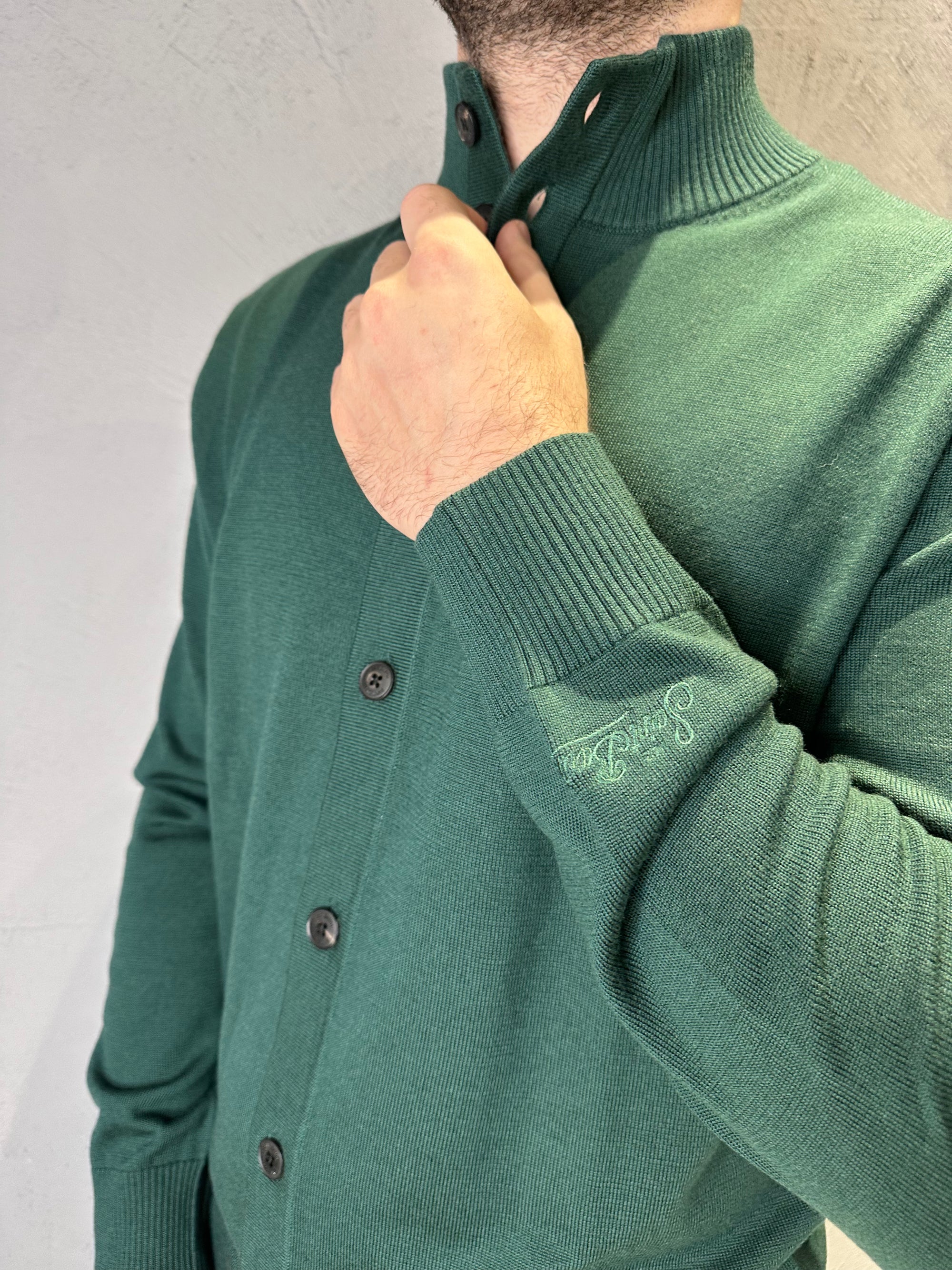 SAINT BARTH cardigan british green. COD. 203