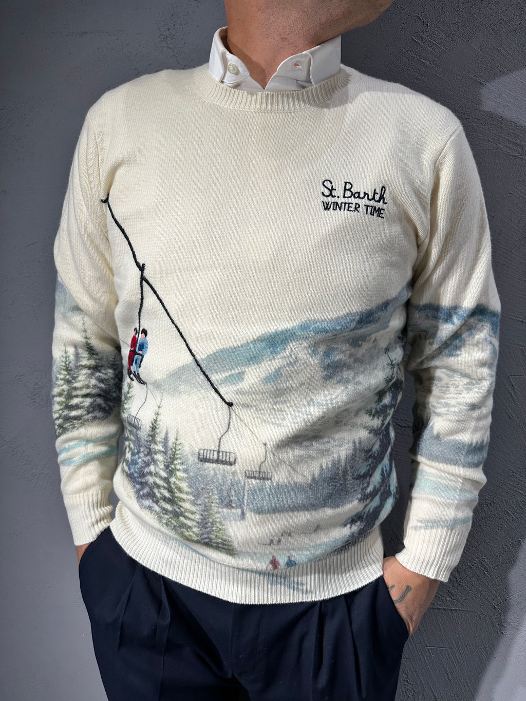 SAINT BARTH Maglione SNOWCABLE SKIERS. COD.281