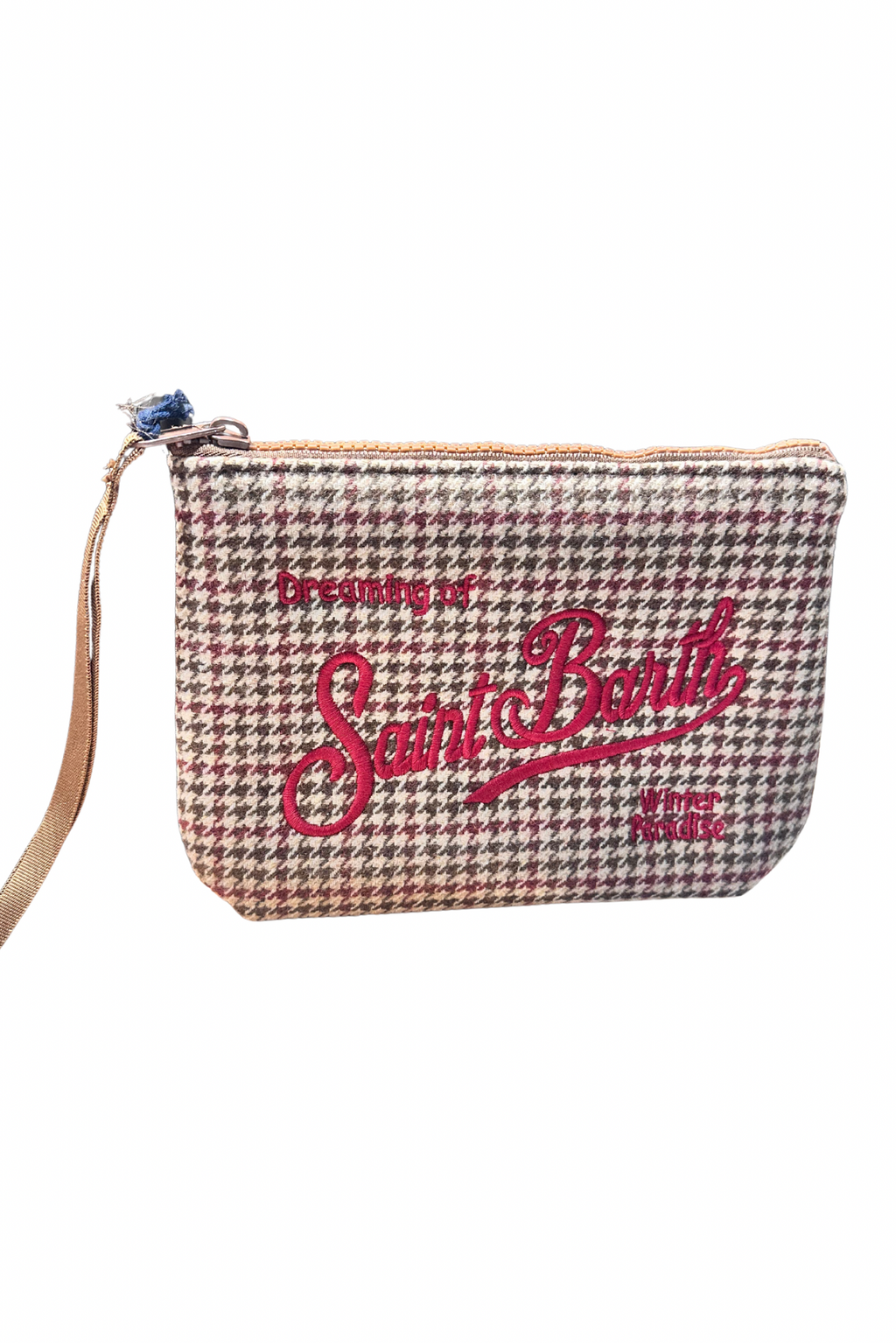 SAINT BARTH. POCHETTE in lana Aline con stampa pied de poule. COD.525