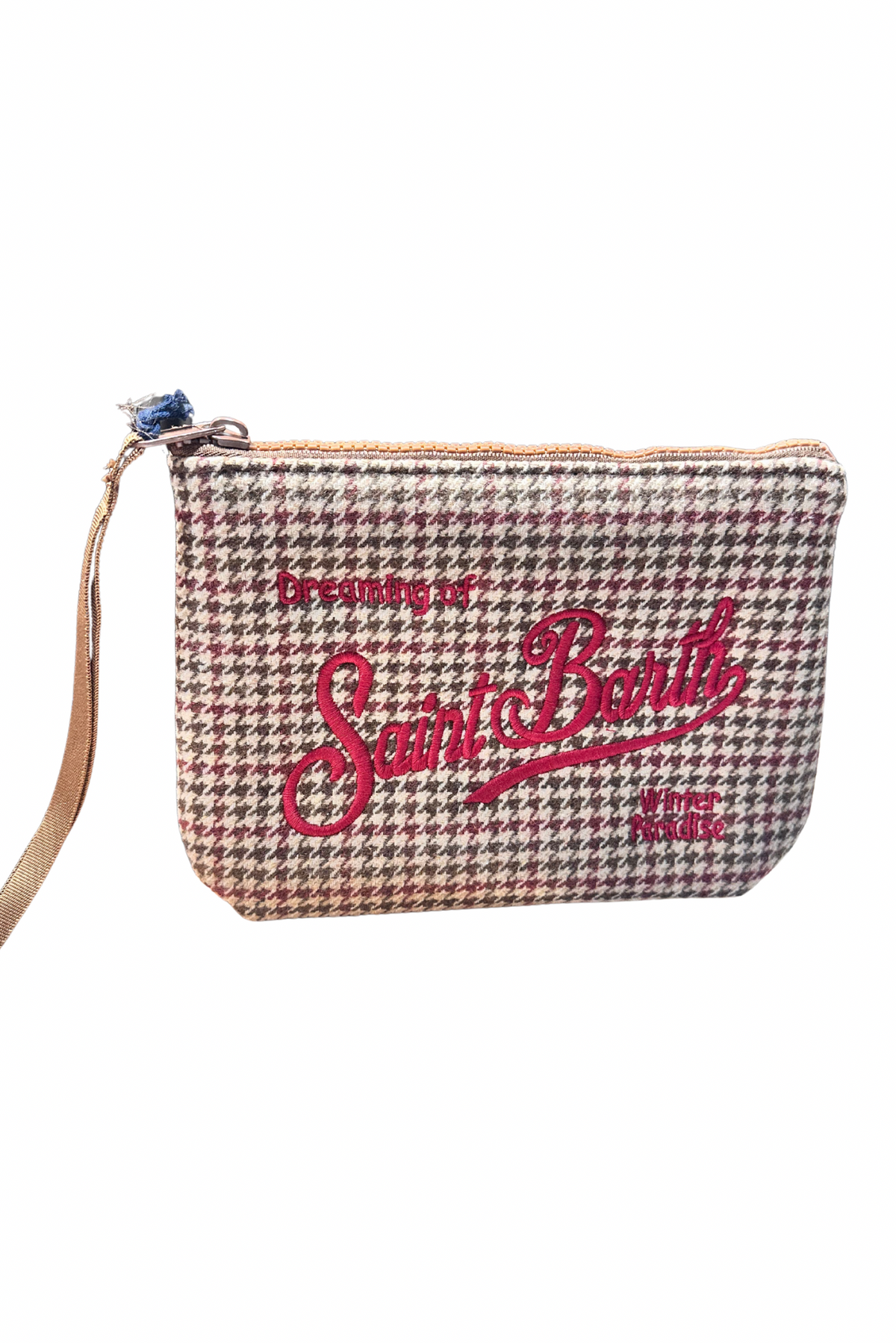 SAINT BARTH. POCHETTE in lana Aline con stampa pied de poule. COD.525