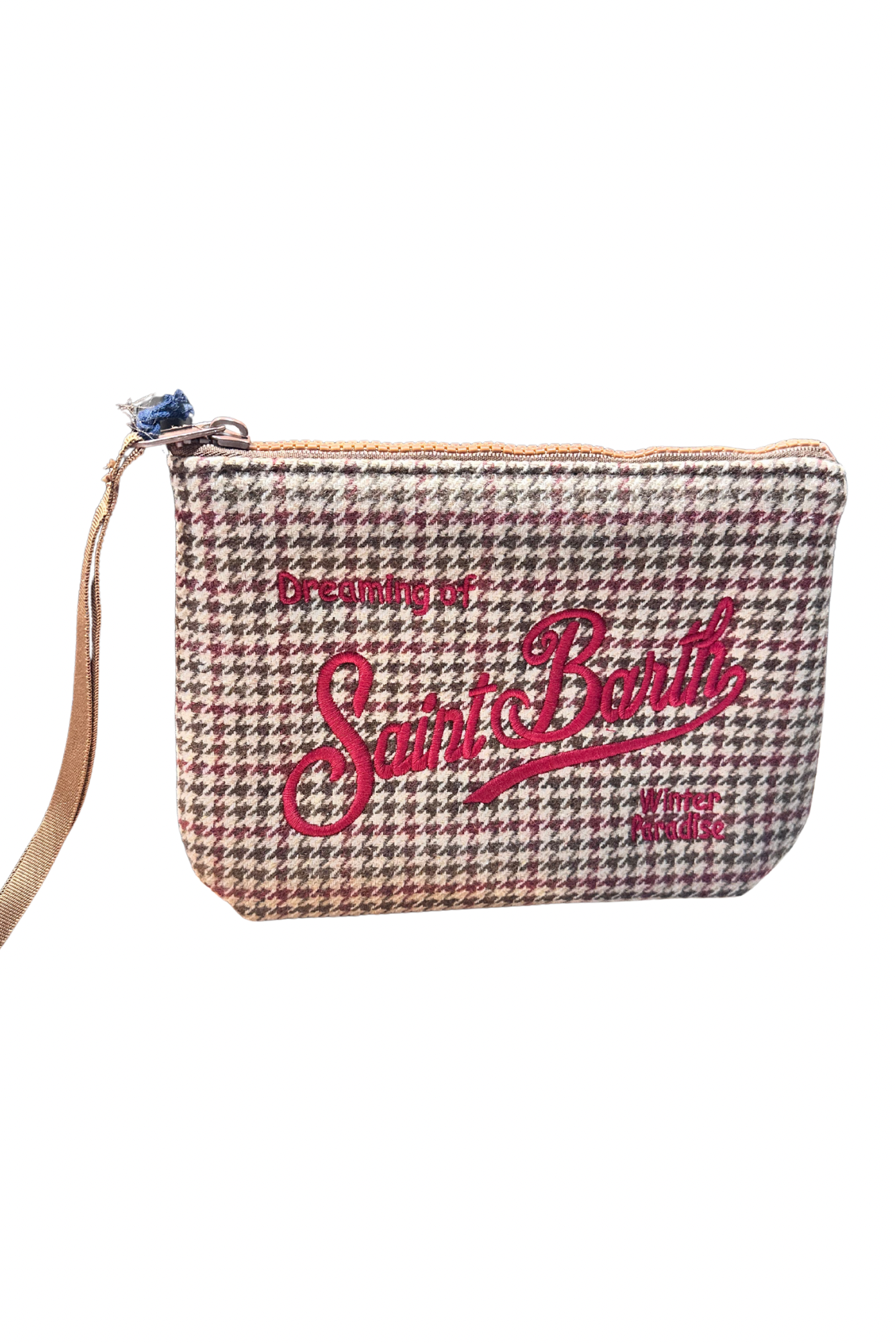 SAINT BARTH. POCHETTE in lana Aline con stampa pied de poule. COD.525