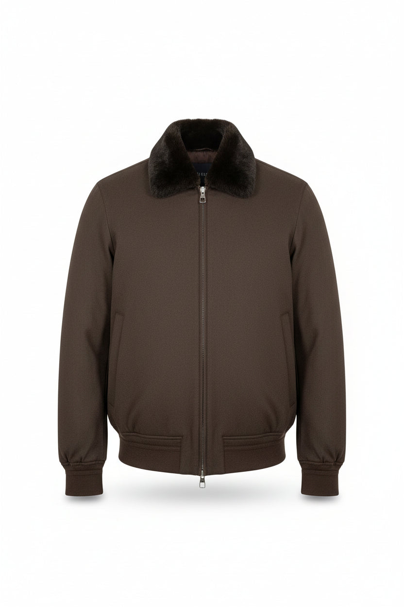 MONTECORE. GIUBBOTTO/BOMBER IMBOTTITO CON COLLO IN PELLICCIA. COD.289