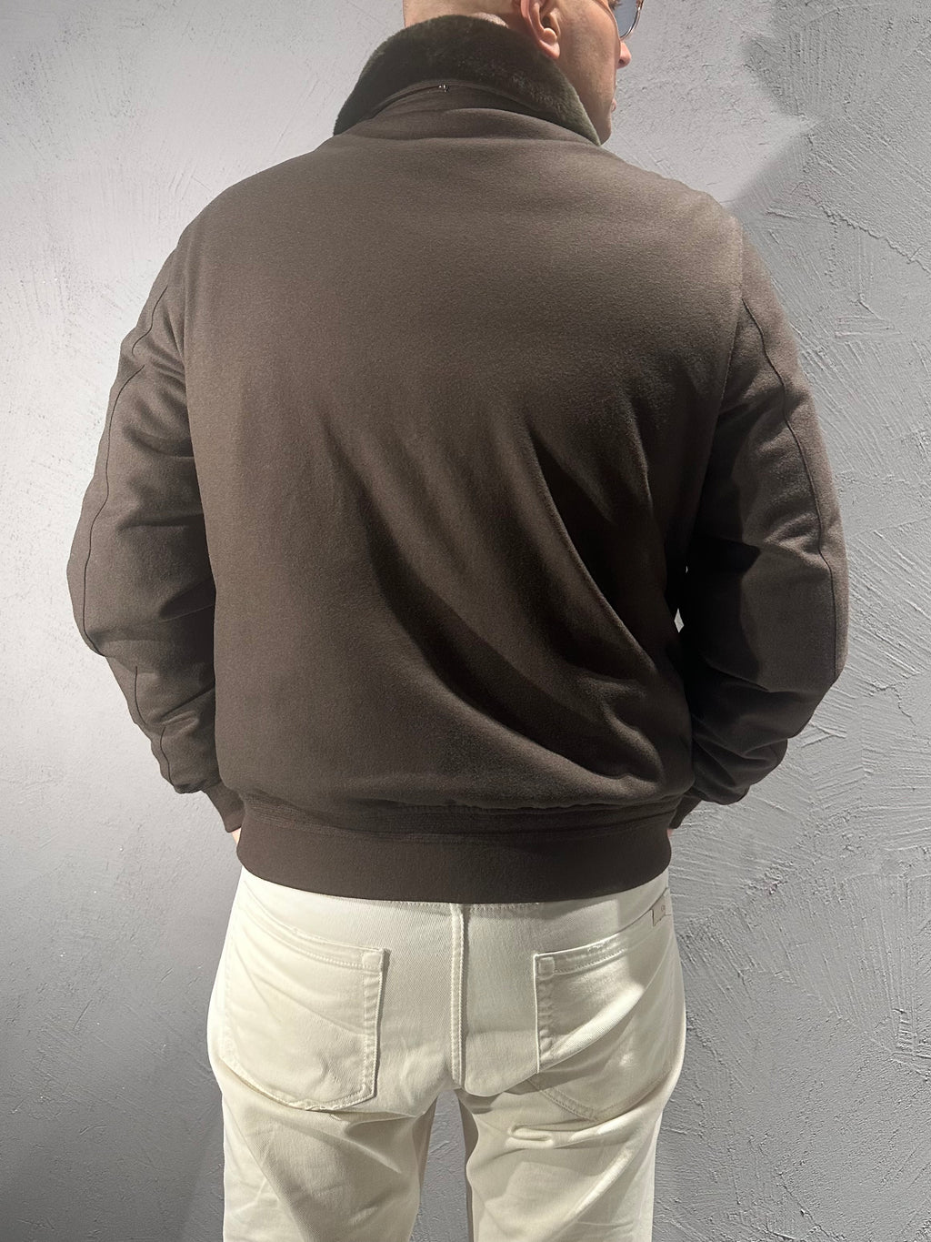 MONTECORE. GIUBBOTTO/BOMBER IMBOTTITO CON COLLO IN PELLICCIA. COD.289