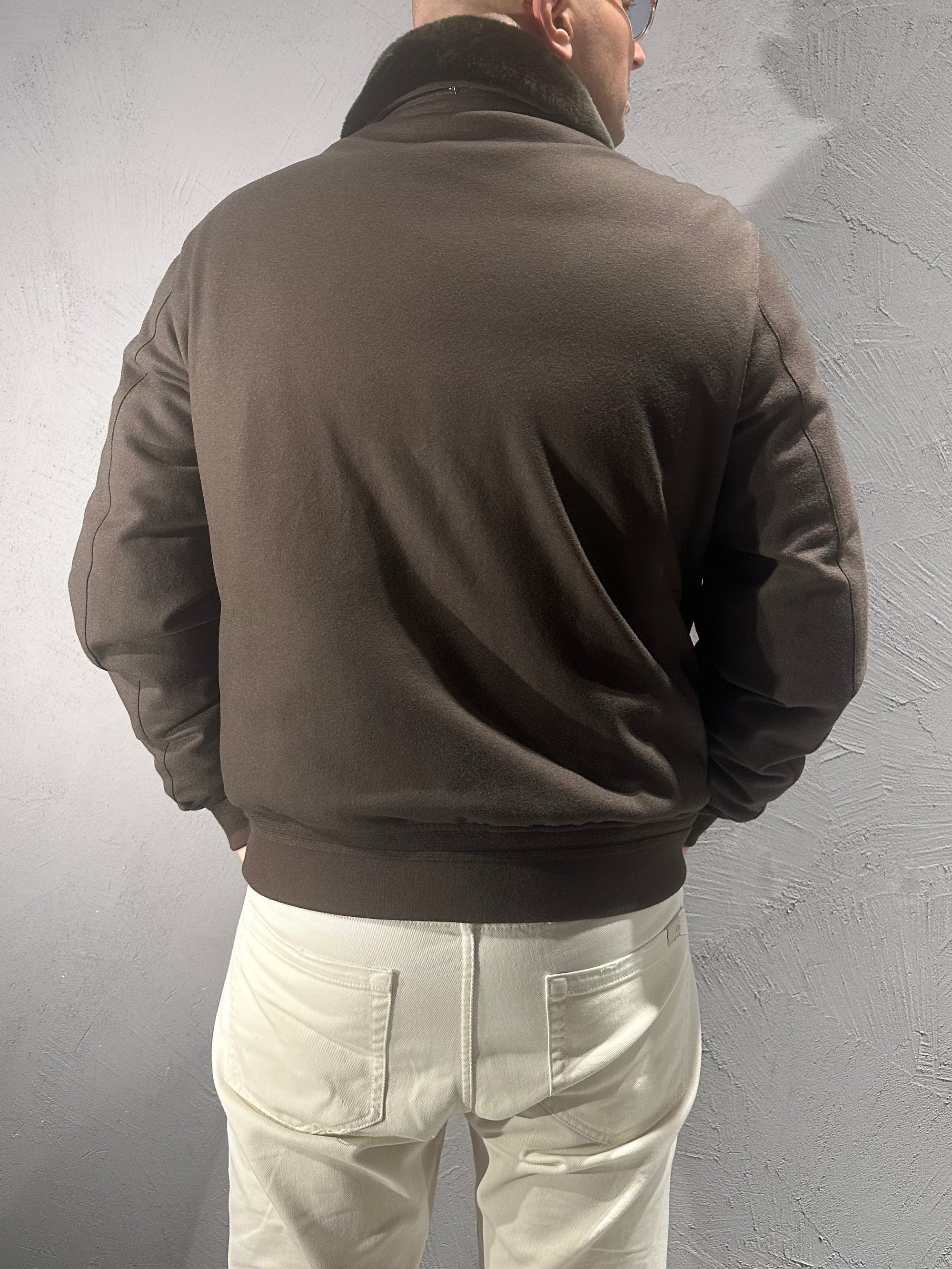 MONTECORE. GIUBBOTTO/BOMBER IMBOTTITO CON COLLO IN PELLICCIA. COD.289