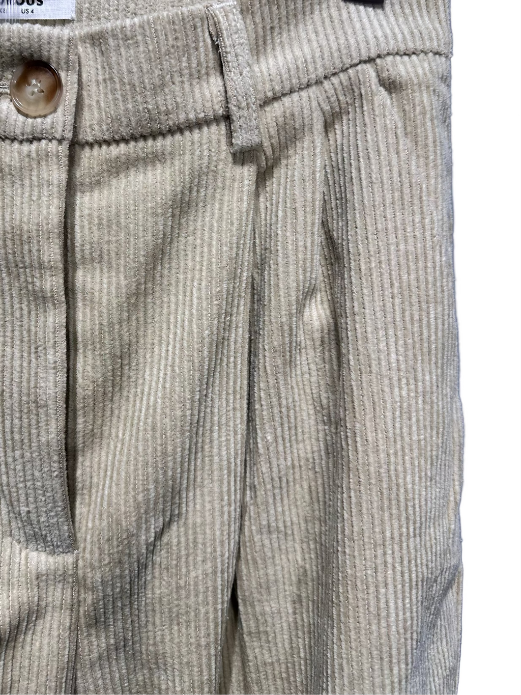 GLAMOROUS. Pantalone in velluto a costine stone. COD.817