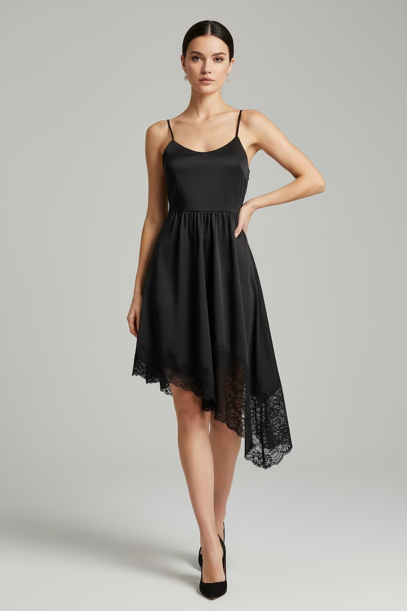 ANIYE BY Abito morbido nero con pizzo cod 2071