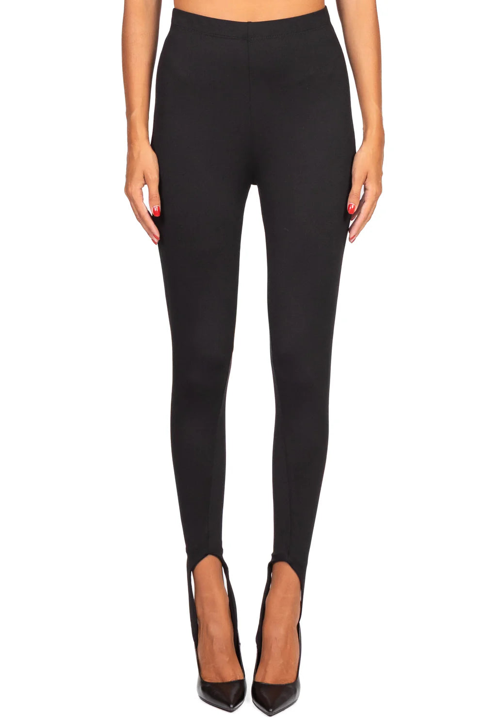 TENSIONE IN leggings nero con staffa  COD.803