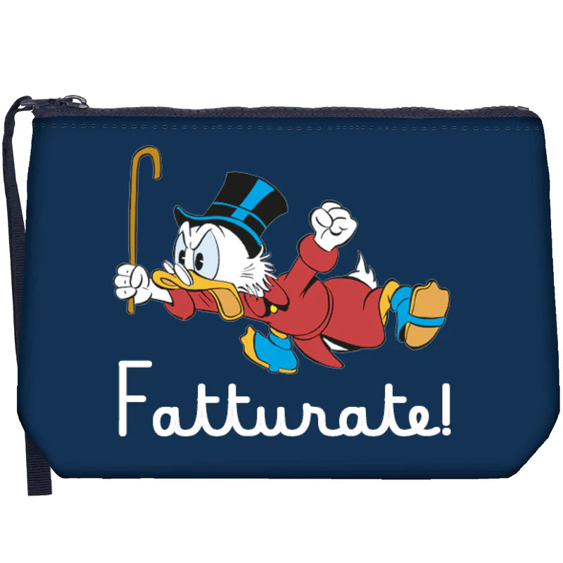 SAINT BARTH. Pochette Aline effetto lana con stampa Scrooge Fattrate. COD.500