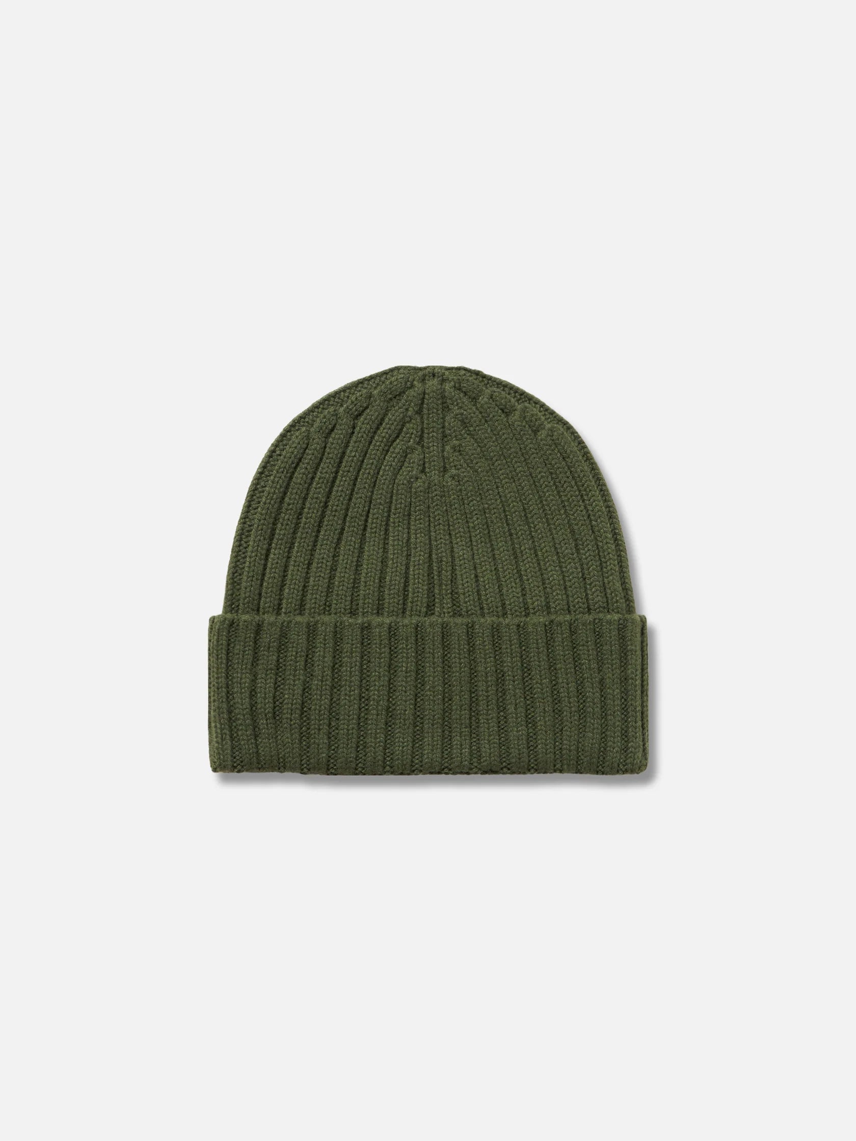 SAINT BARTH. Cappello in cashmere a coste Verde Militare. COD. 213