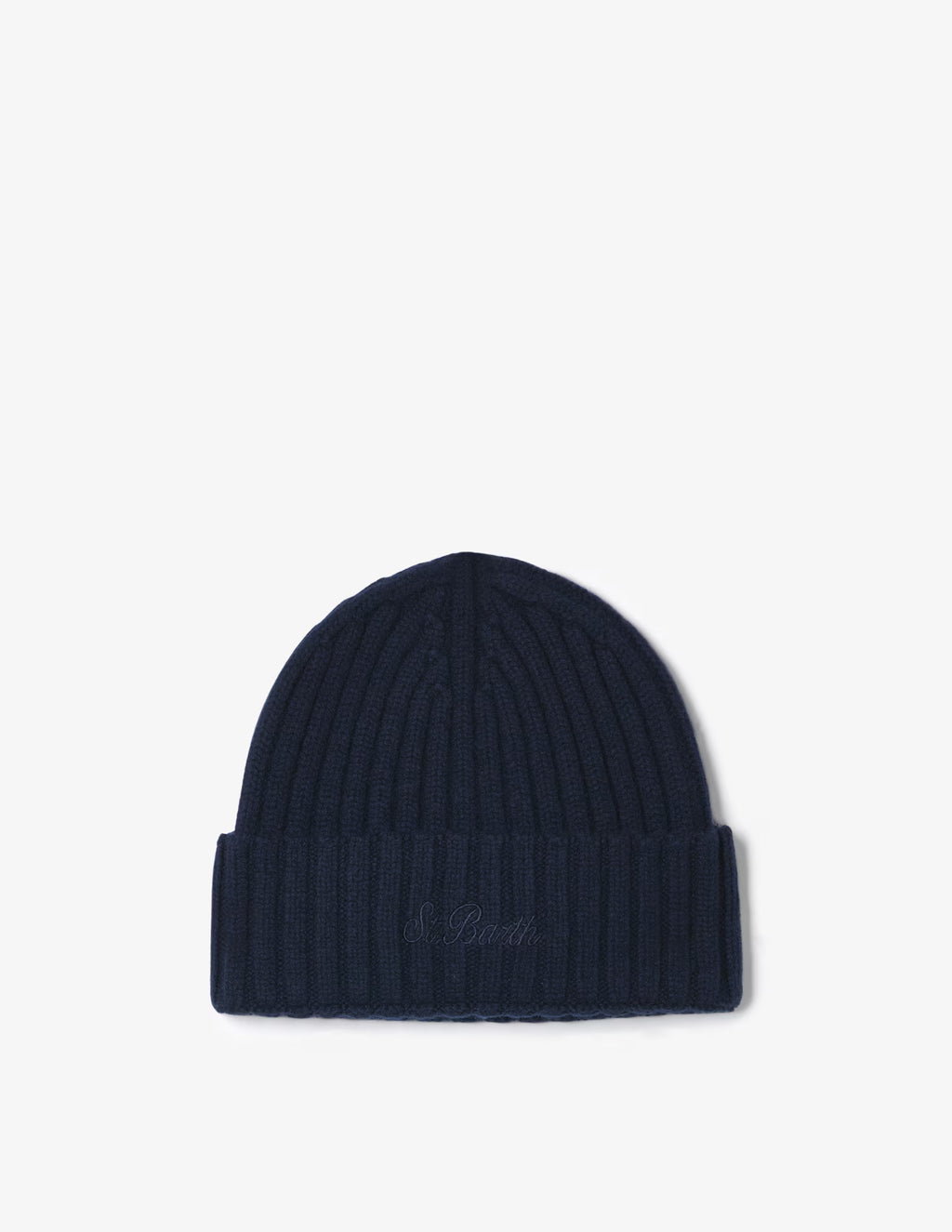 SAINT BARTH. Cappello in cashmere a coste Blu. COD. 212