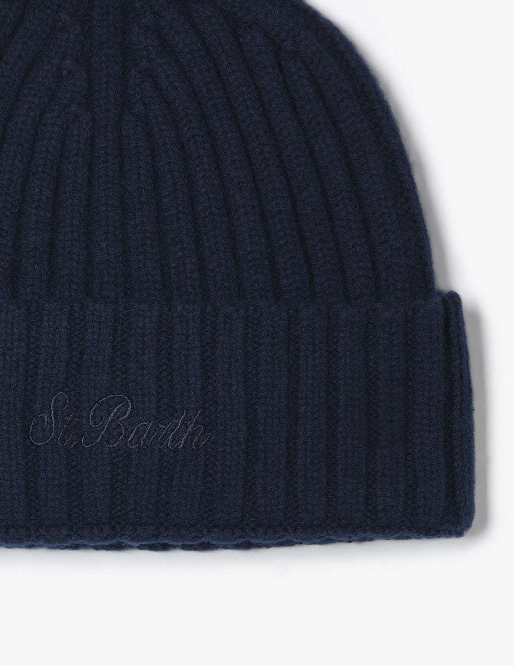 SAINT BARTH. Cappello in cashmere a coste Blu. COD. 212
