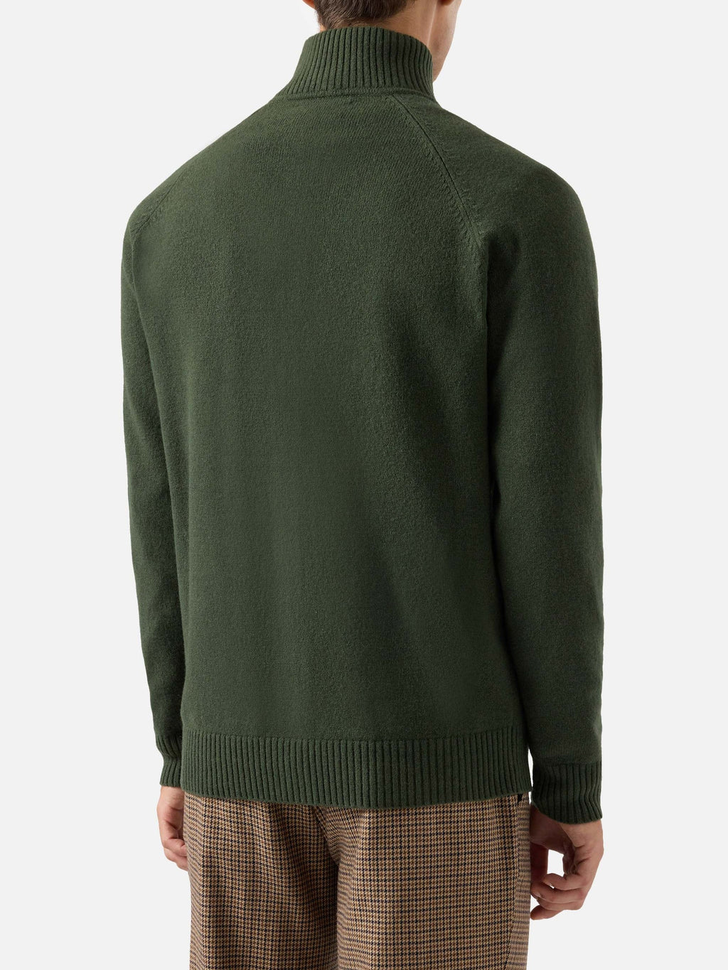 SAINT BARTH. Cardigan Galway in lana Verde militare. COD. 214