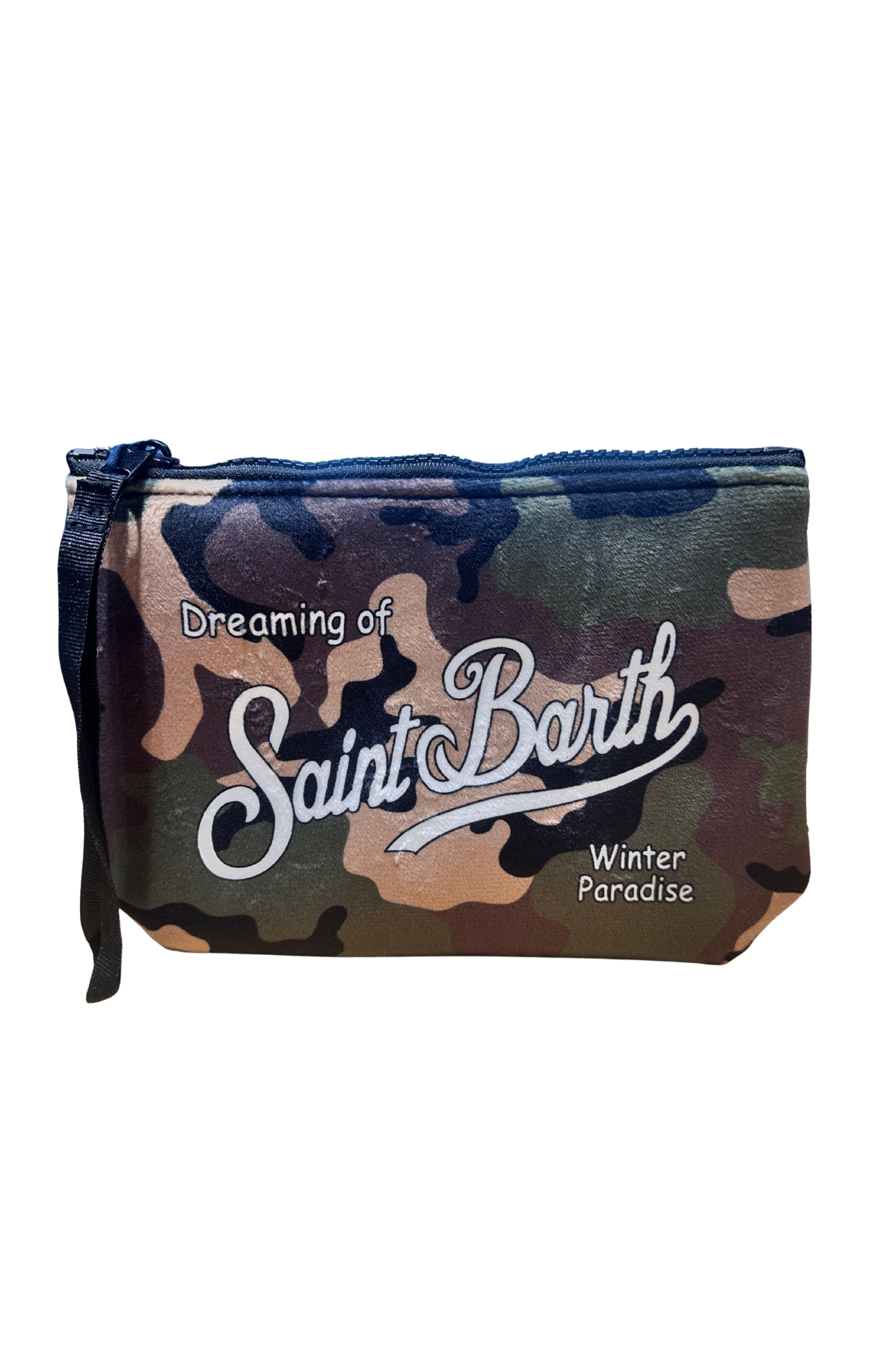 SAINT BARTH. Pochette Aline effetto lana con stampa camouflage. COD.507
