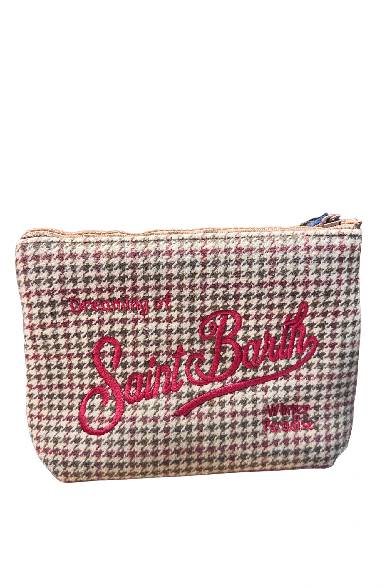 SAINT BARTH. POCHETTE in lana Aline con stampa pied de poule. COD.525